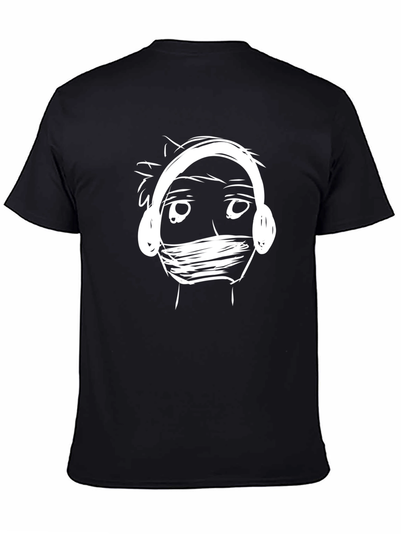 Graphic Tee: Masked Musician Black T-Shirt
