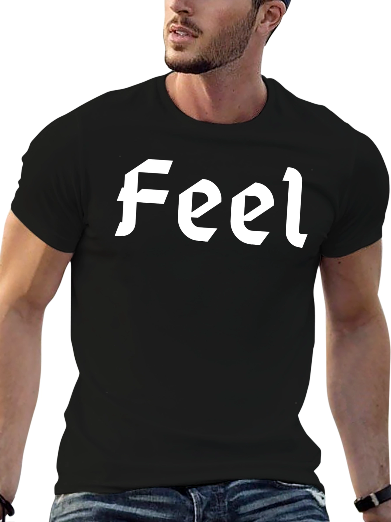 Feel Graphic Black T-Shirt