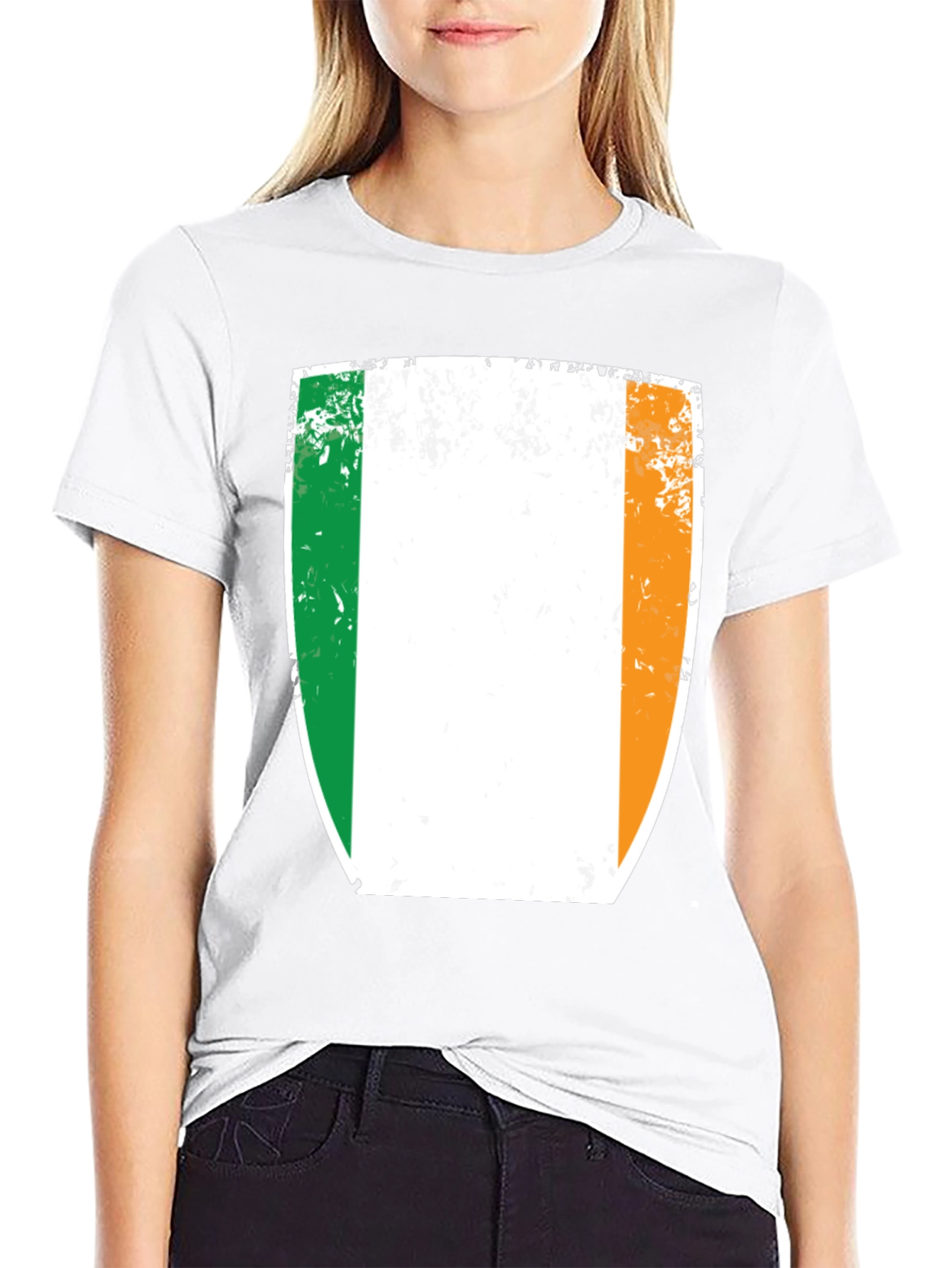 Irish Flag Shield Black T-Shirt