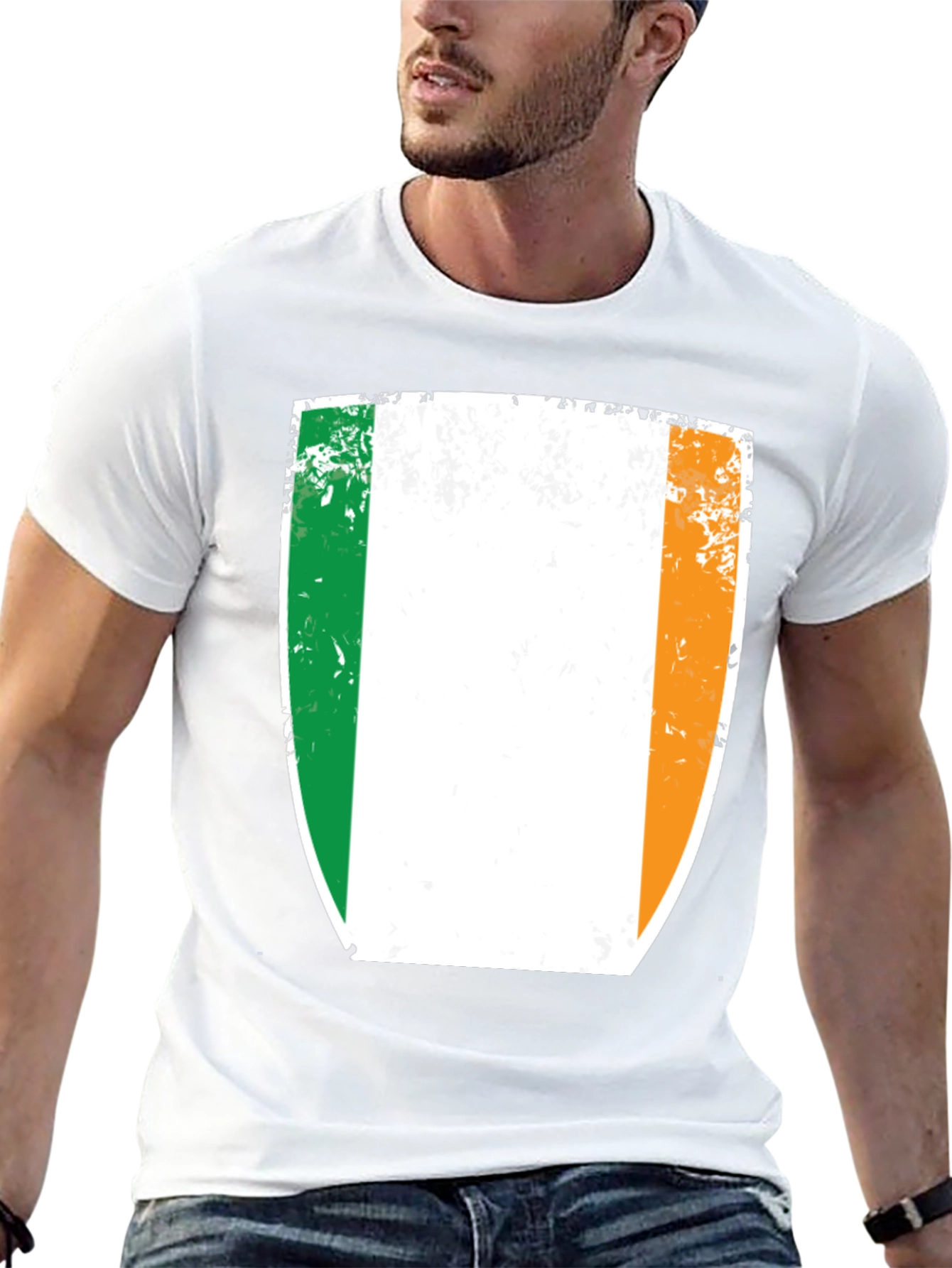 Irish Flag Shield Black T-Shirt