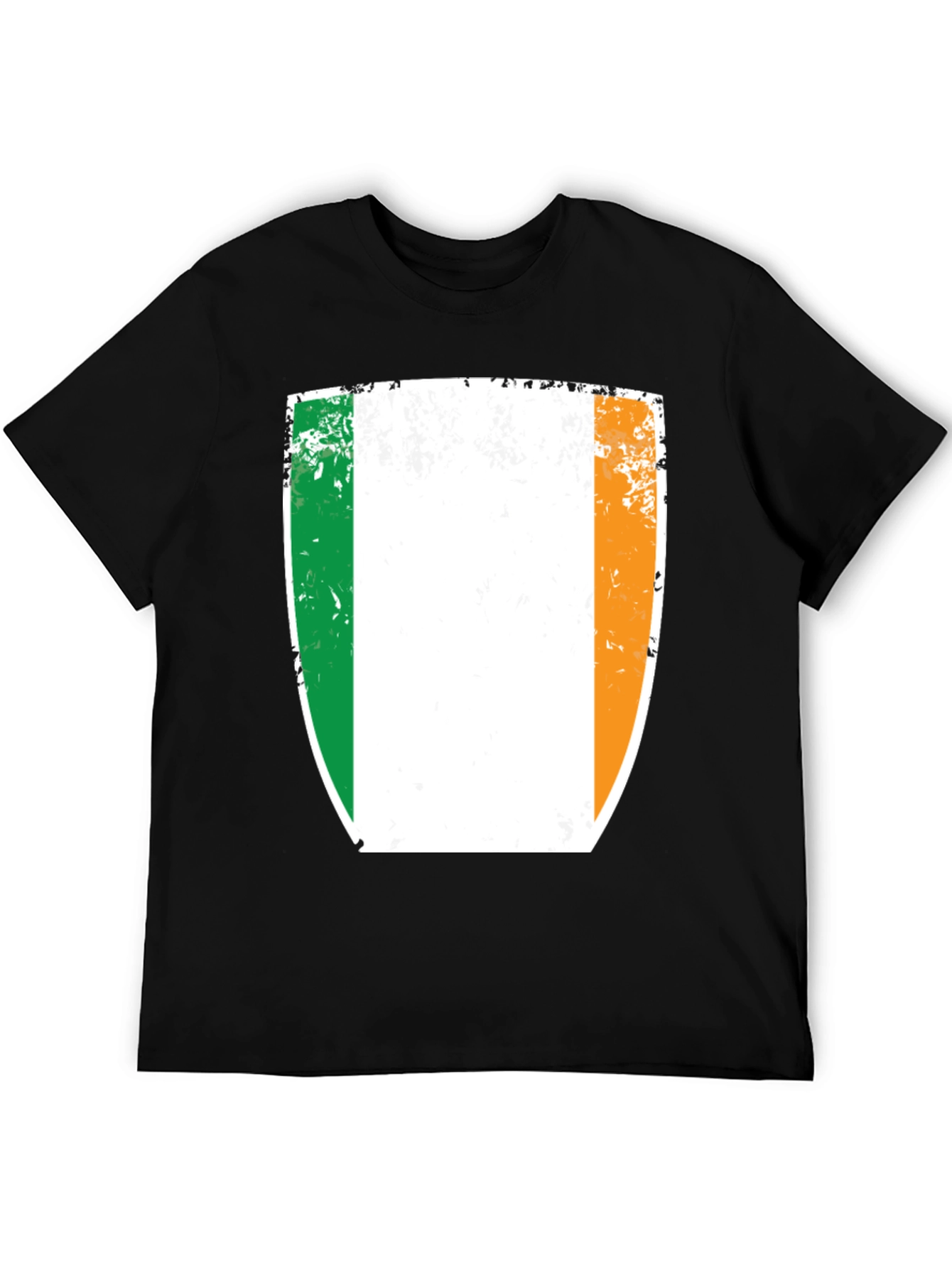 Irish Flag Shield Black T-Shirt