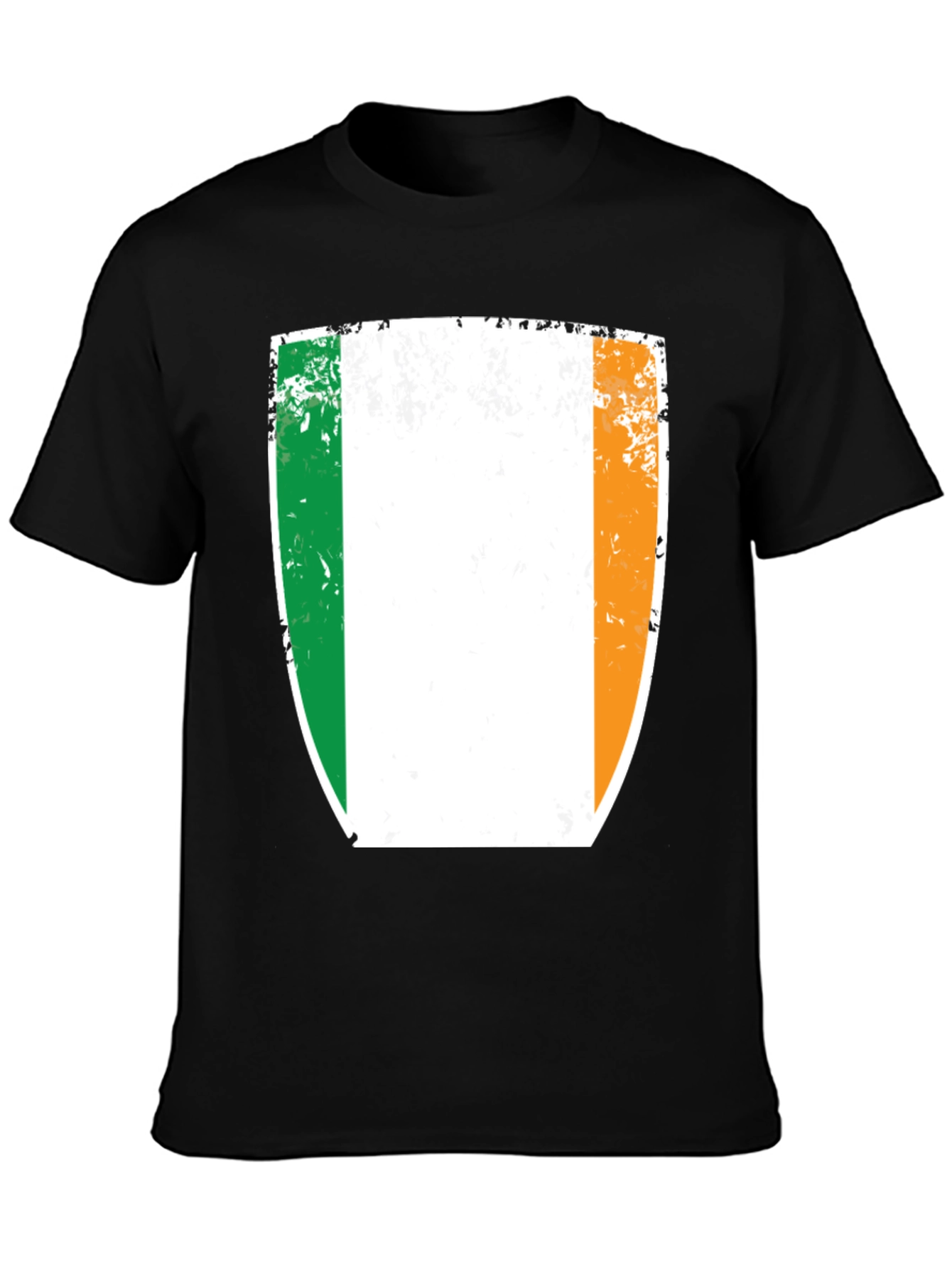 Irish Flag Shield Black T-Shirt