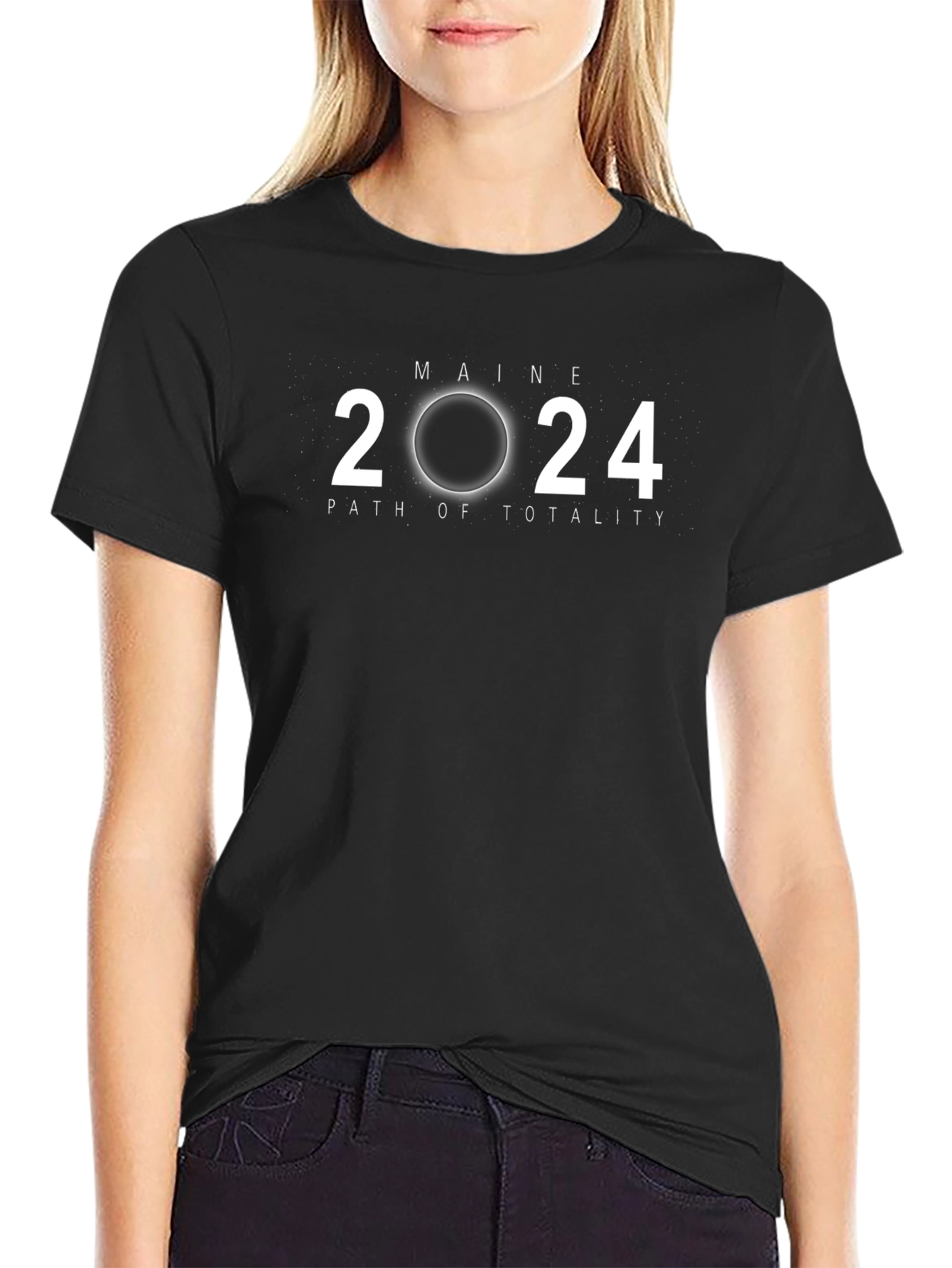 Maine 2024 Path of Totality Black T-Shirt
