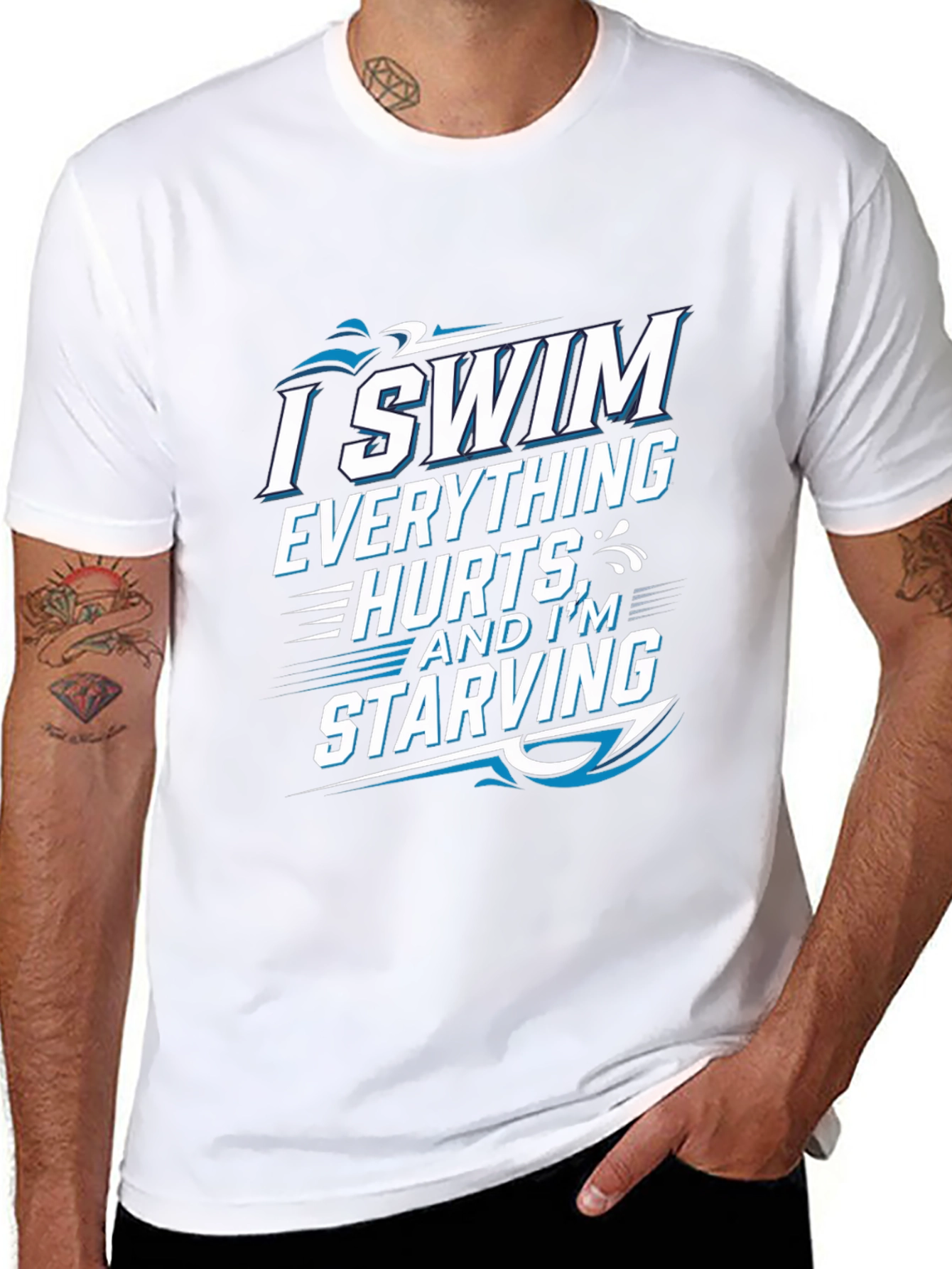 I Swim Everything Hurts T-Shirt Funny Swimmer Tee