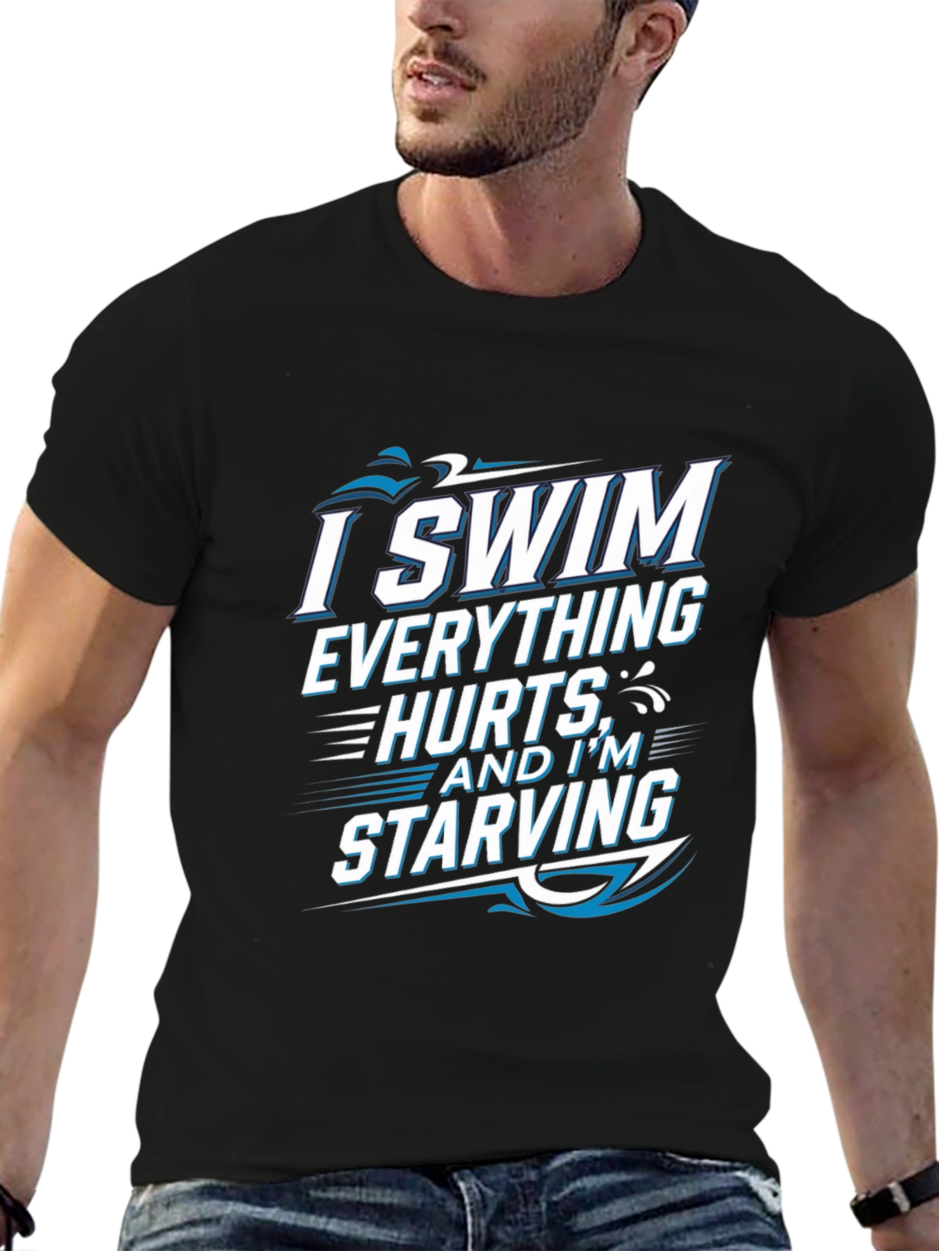 I Swim Everything Hurts T-Shirt Funny Swimmer Tee