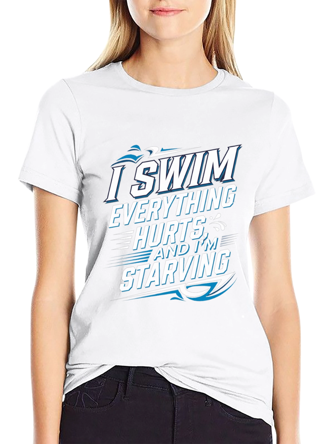 I Swim Everything Hurts T-Shirt Funny Swimmer Tee