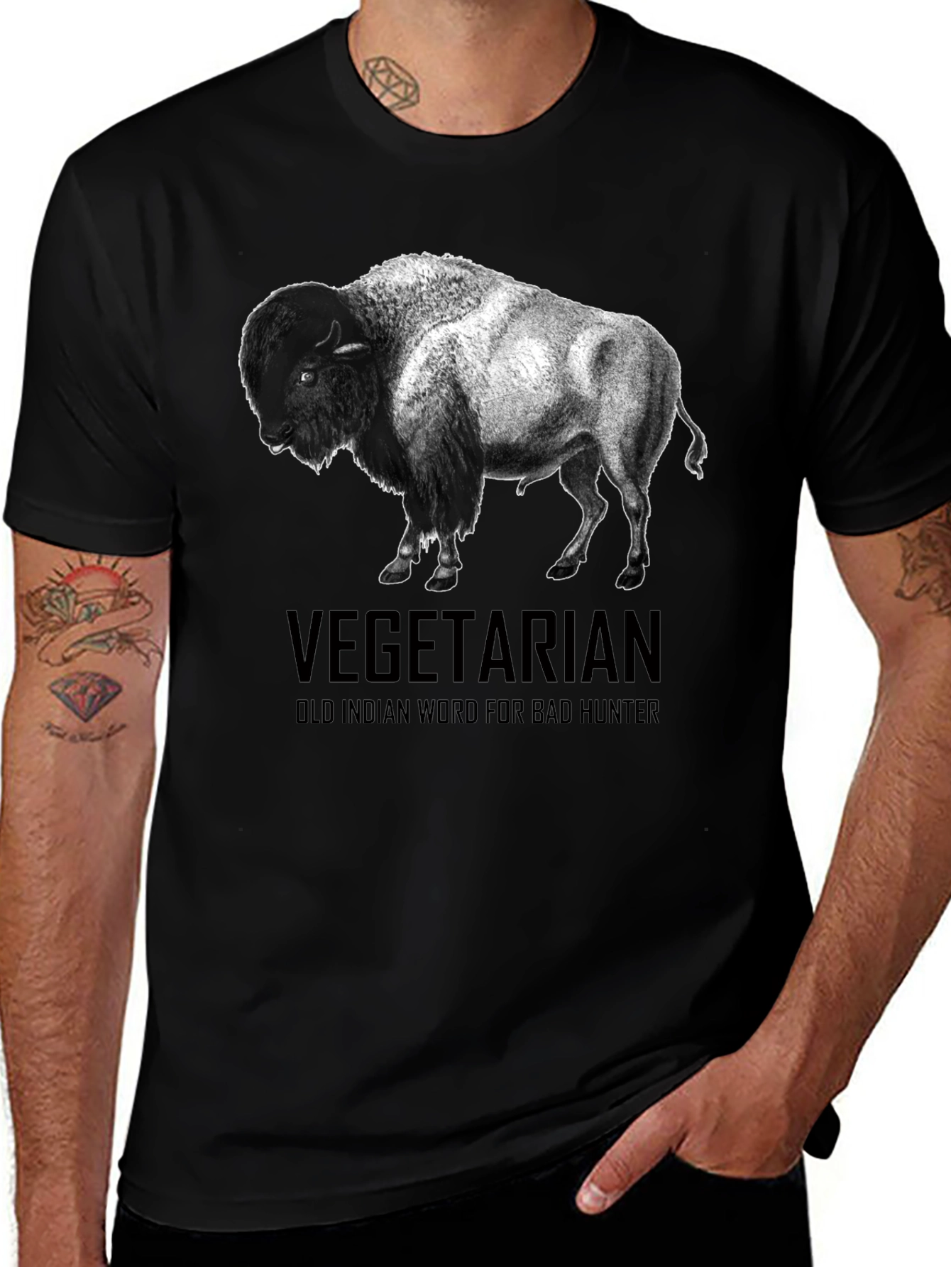 Vegetarian Bison T-Shirt - Funny Graphic Tee