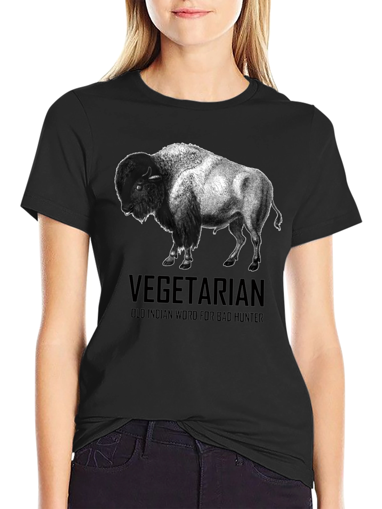Vegetarian Bison T-Shirt - Funny Graphic Tee