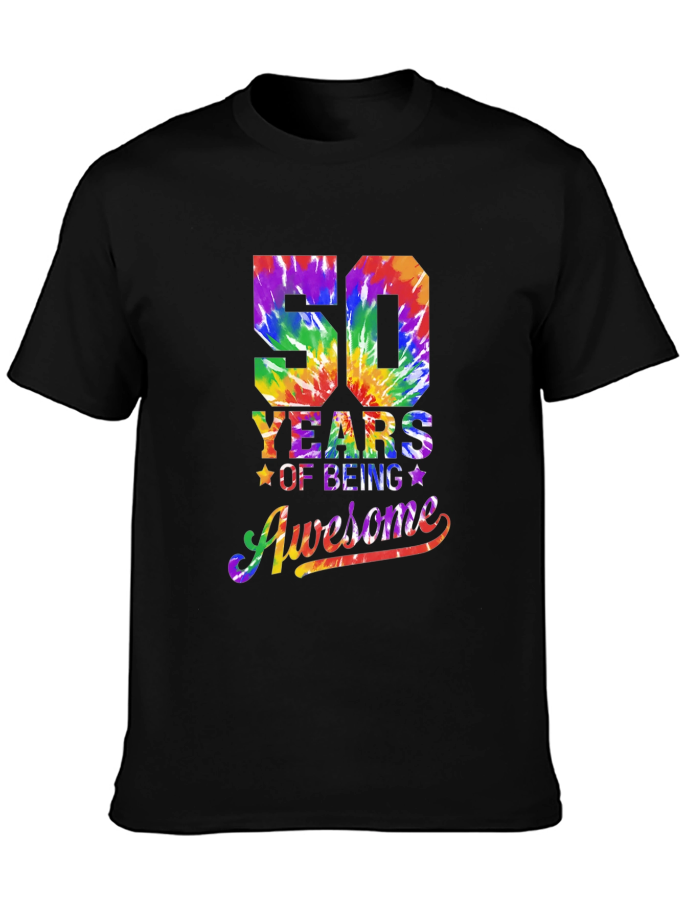 50 Years of Being Awesome Tie Dye Graphic Tee