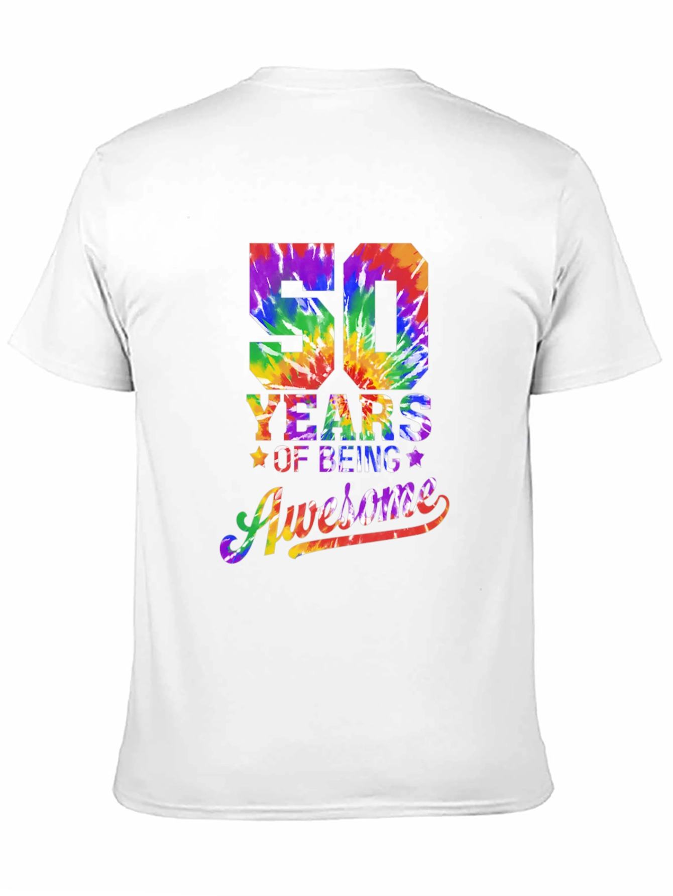 50 Years of Being Awesome Tie Dye Graphic Tee