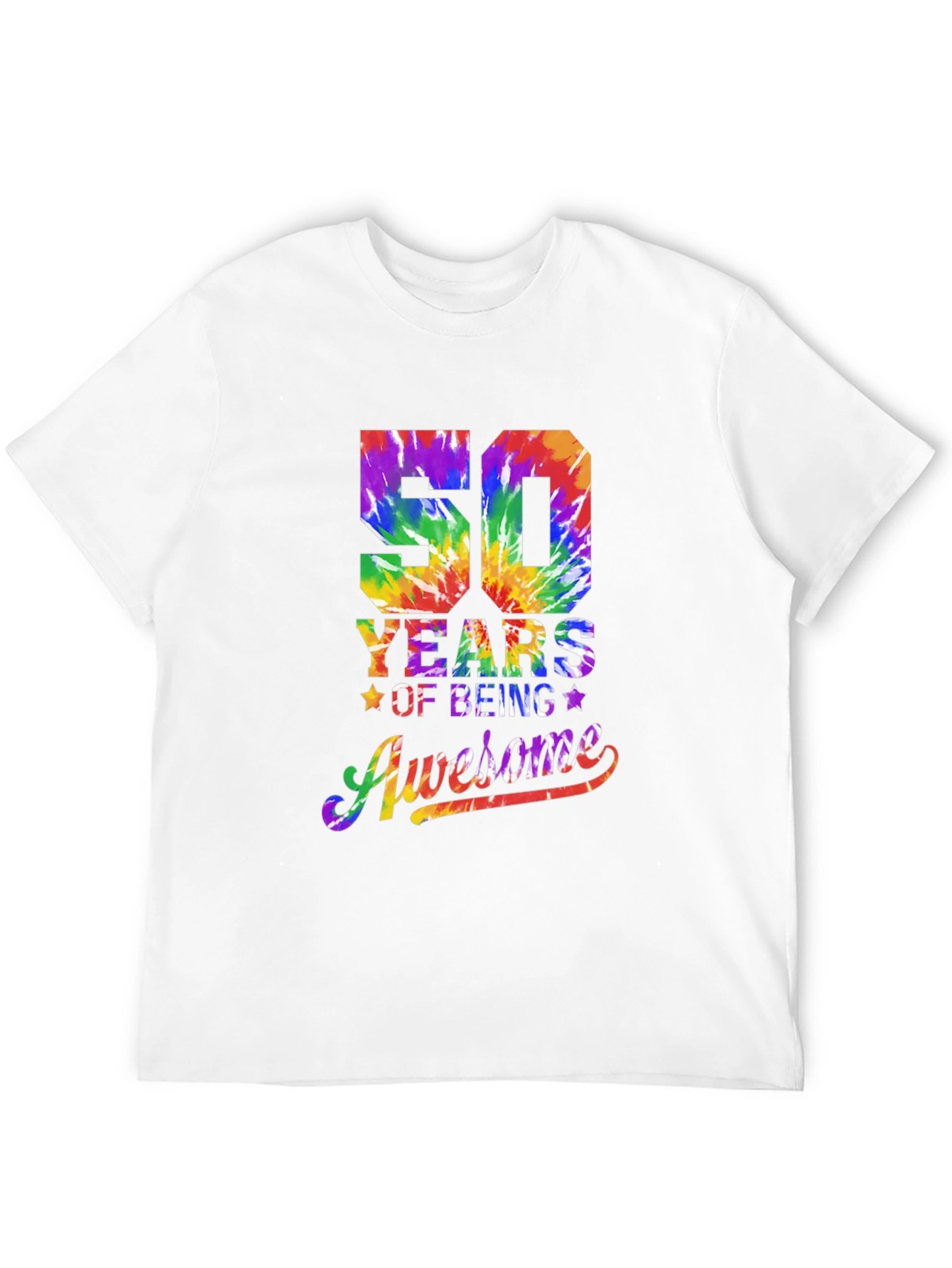 50 Years of Being Awesome Tie Dye Graphic Tee