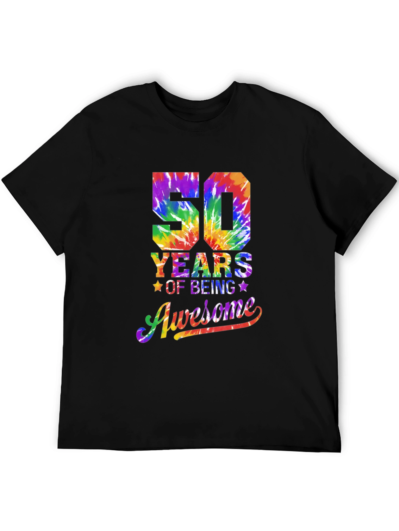 50 Years of Being Awesome Tie Dye Graphic Tee