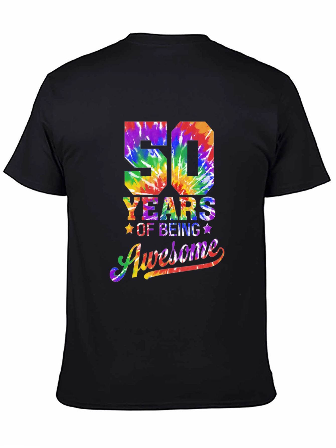 50 Years of Being Awesome Tie Dye Graphic Tee