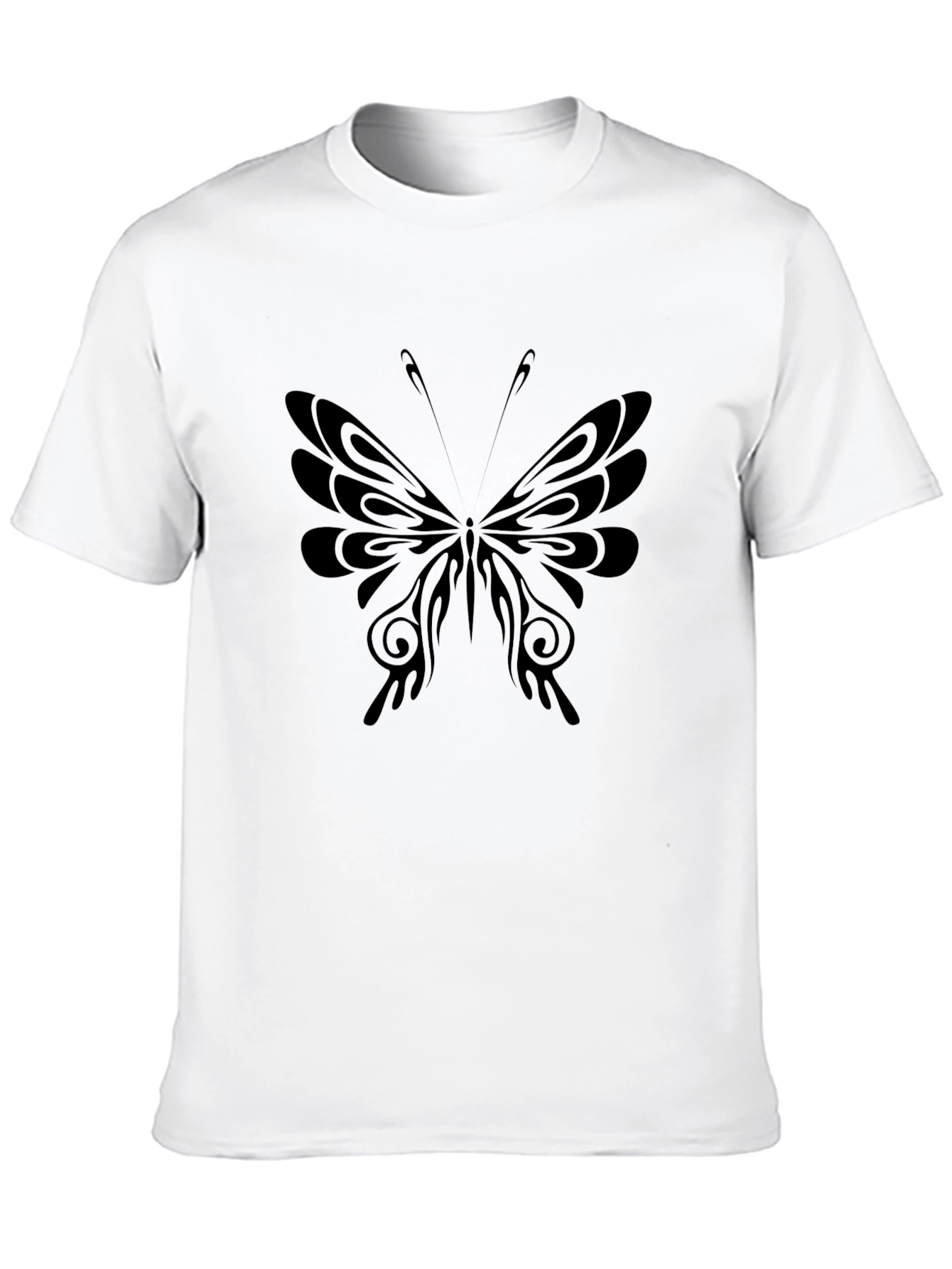 Butterfly Graphic Tee - Casual Black T-Shirt