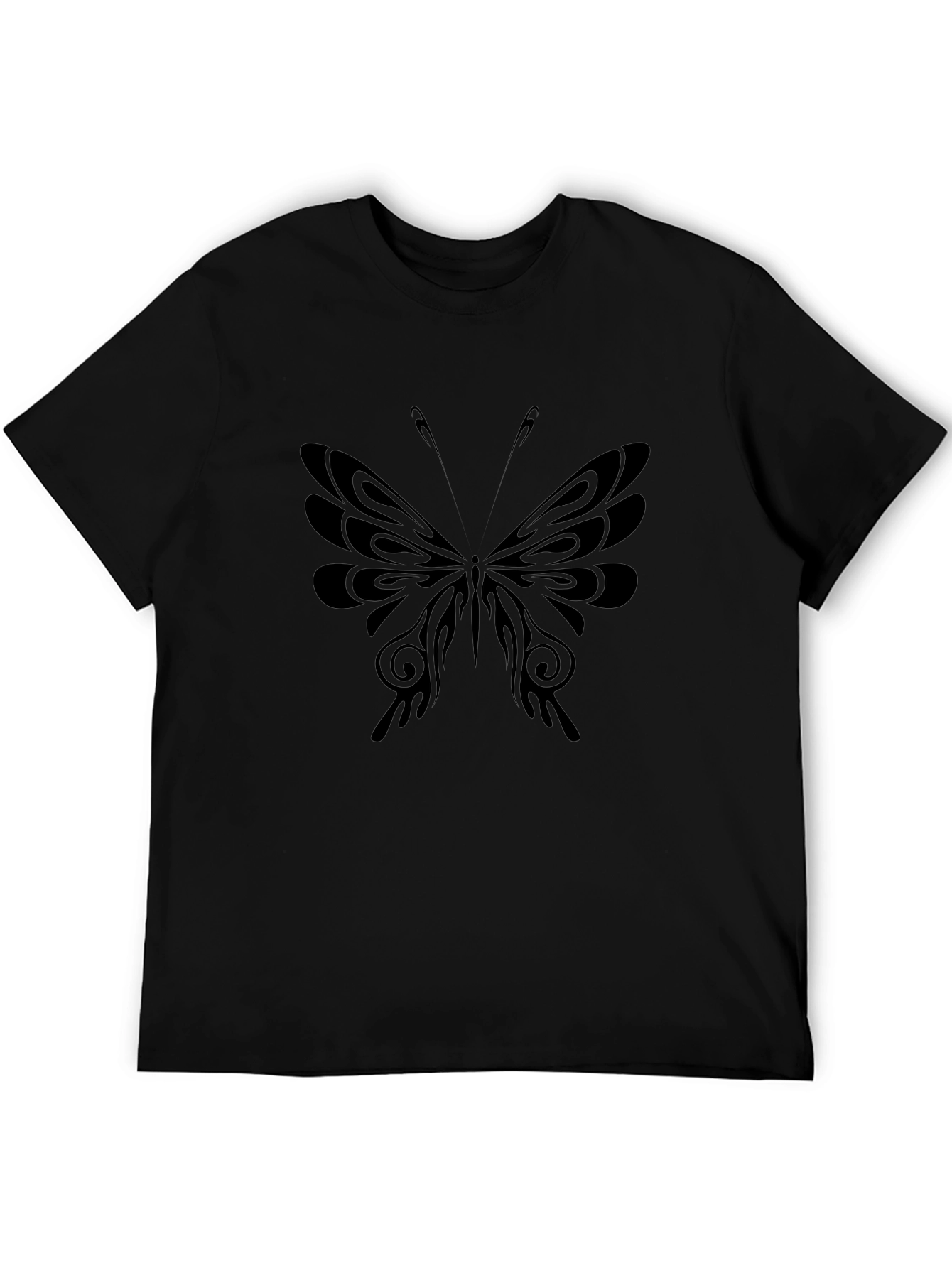 Butterfly Graphic Tee - Casual Black T-Shirt