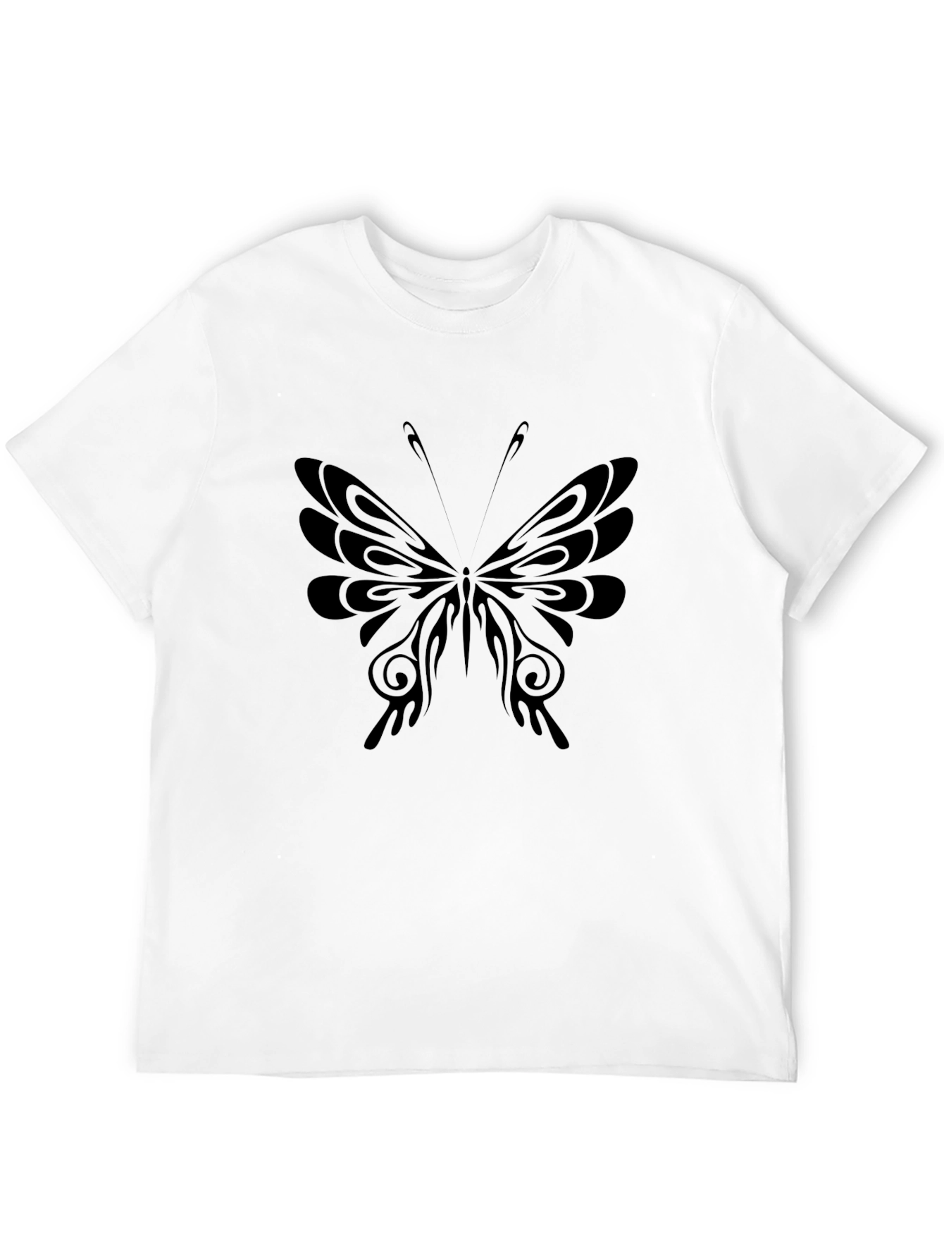 Butterfly Graphic Tee - Casual Black T-Shirt
