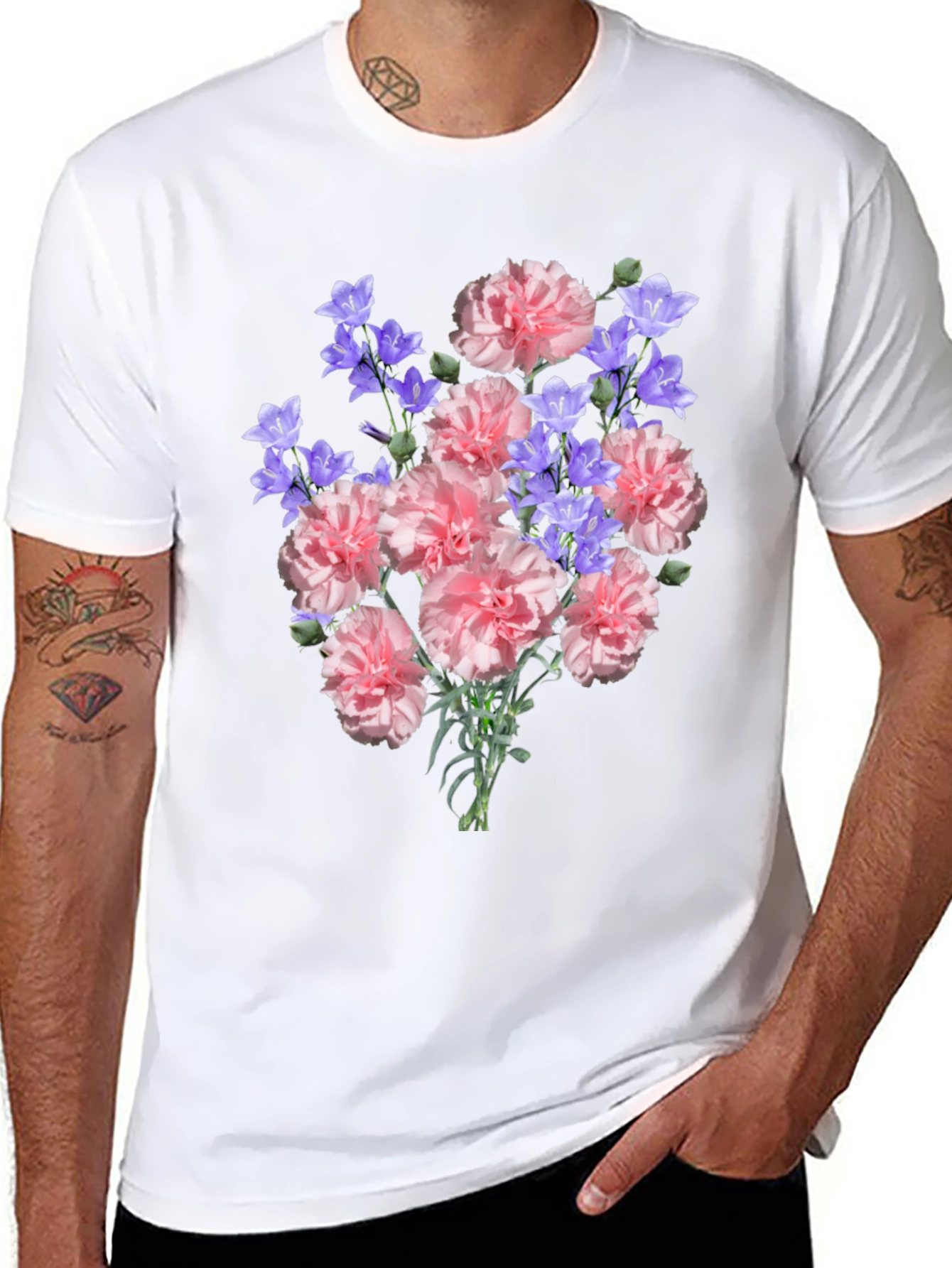 Floral Bouquet Graphic T-Shirt - Black