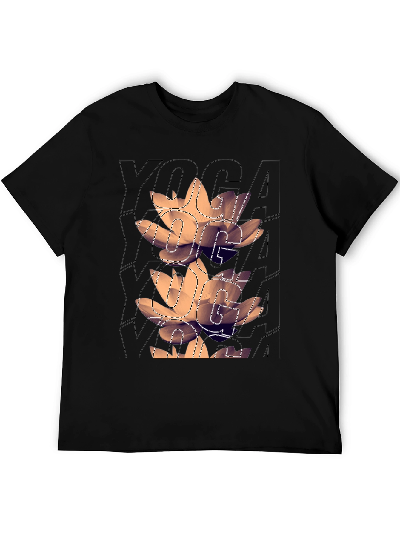 Yoga Lotus Graphic Black T-Shirt