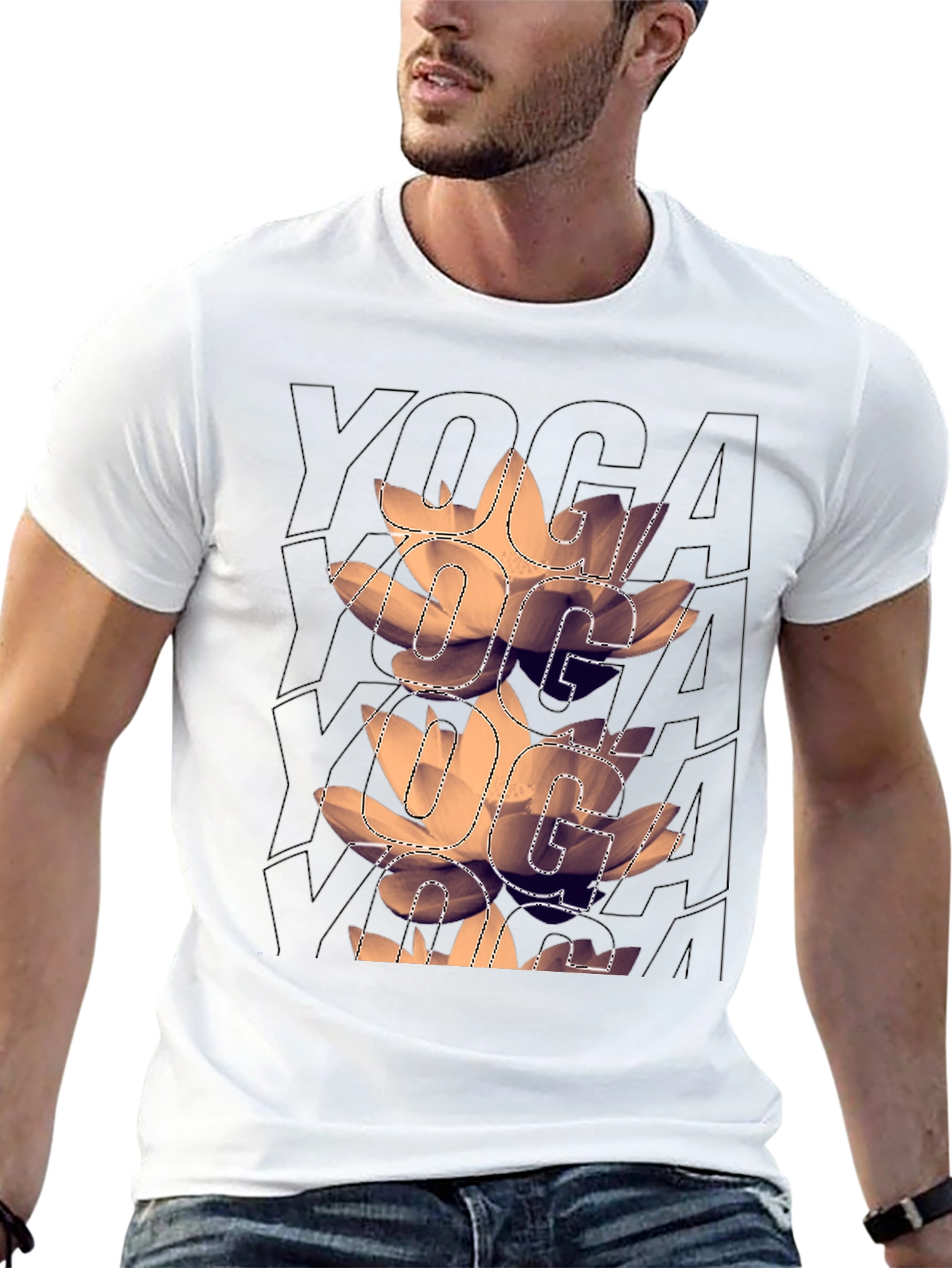 Yoga Lotus Graphic Black T-Shirt