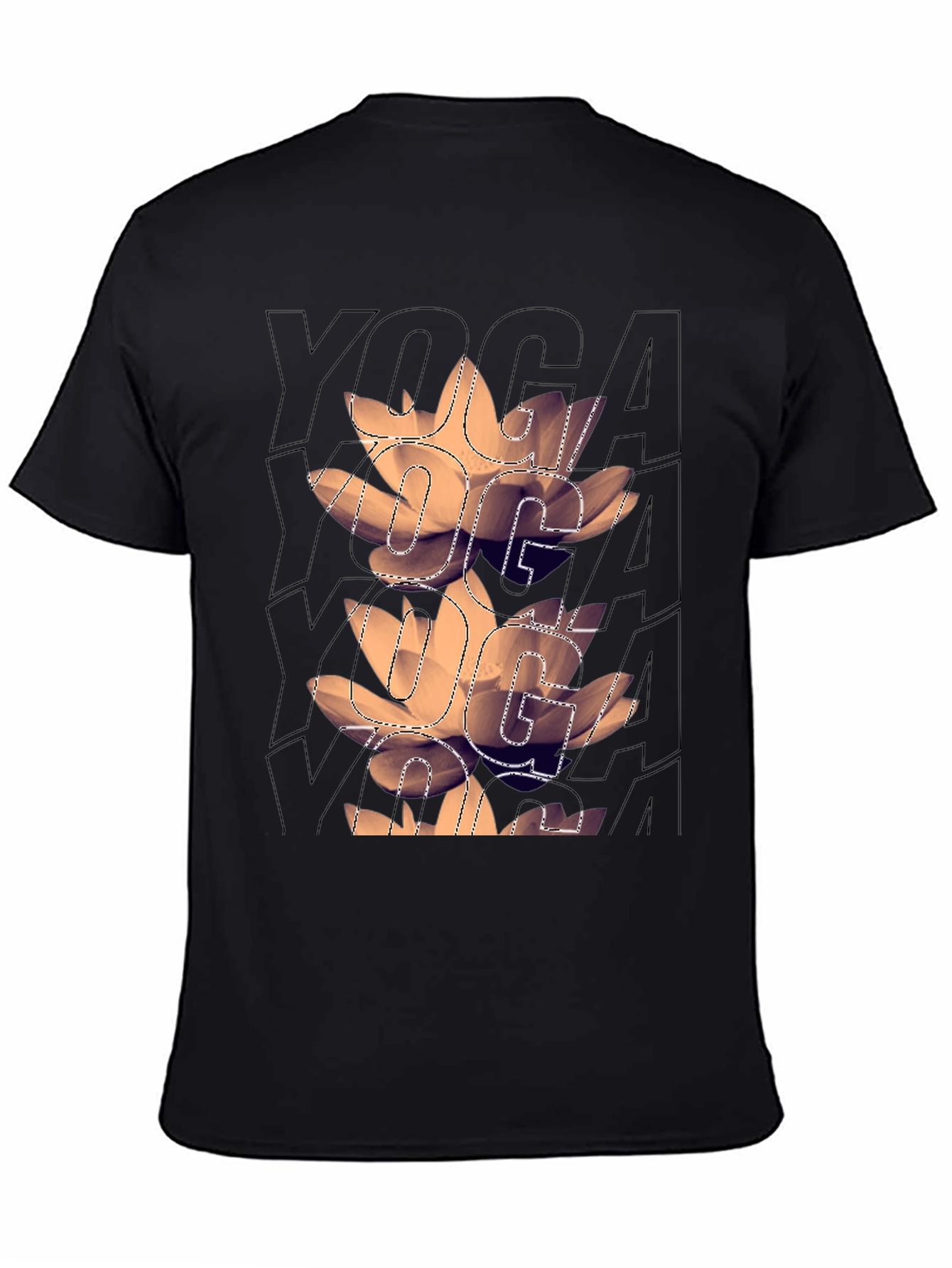 Yoga Lotus Graphic Black T-Shirt