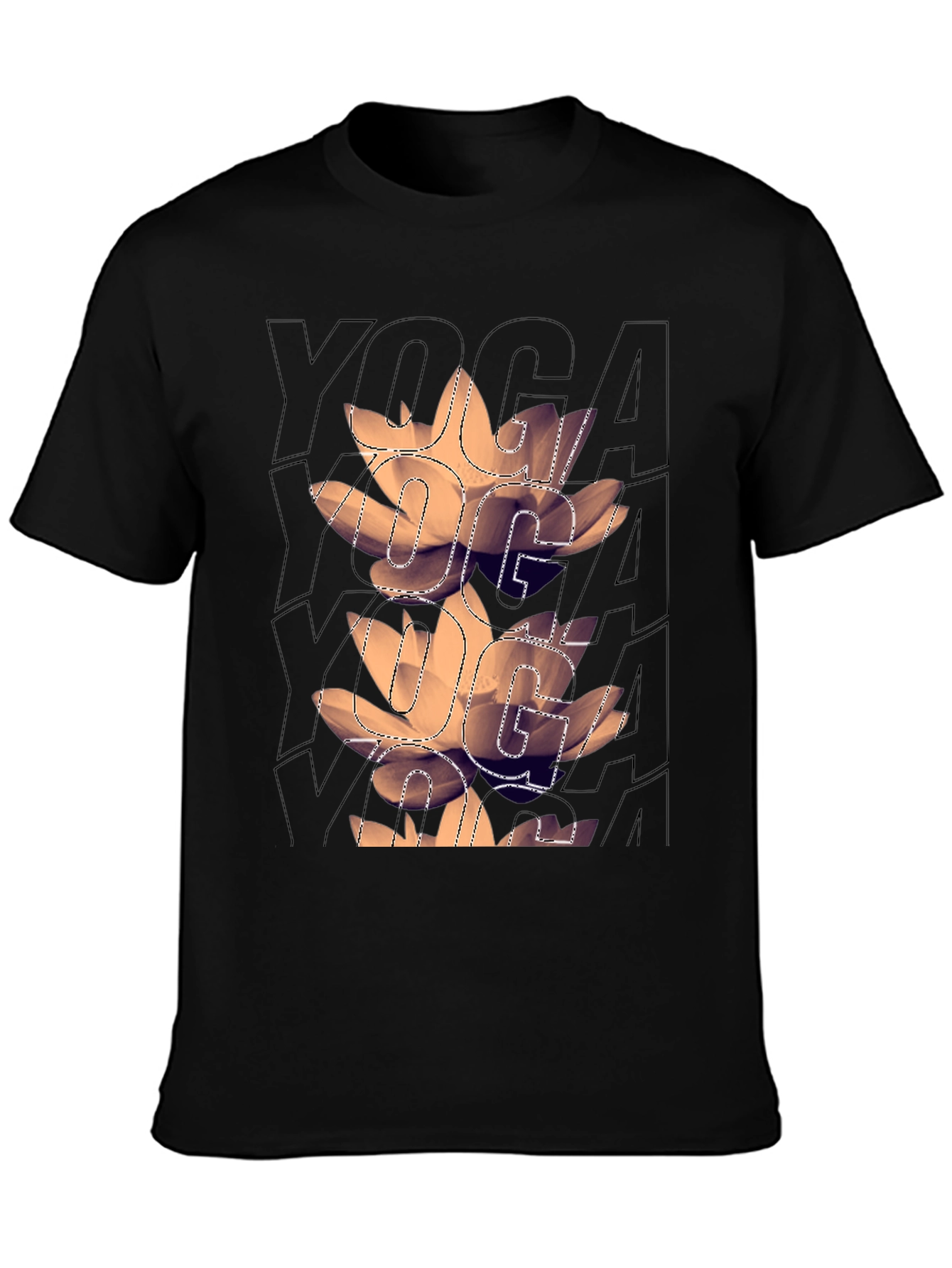 Yoga Lotus Graphic Black T-Shirt