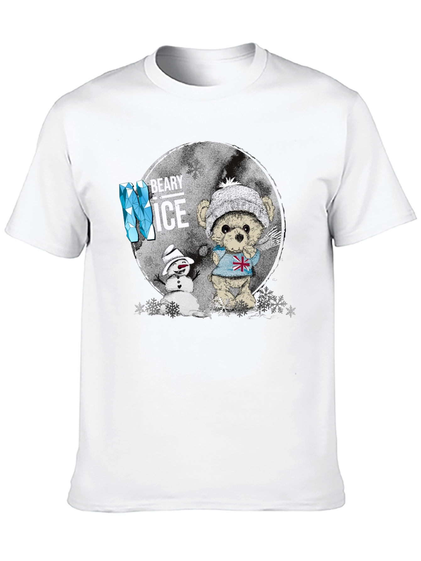 Winter Bear & Snowman Graphic T-Shirt