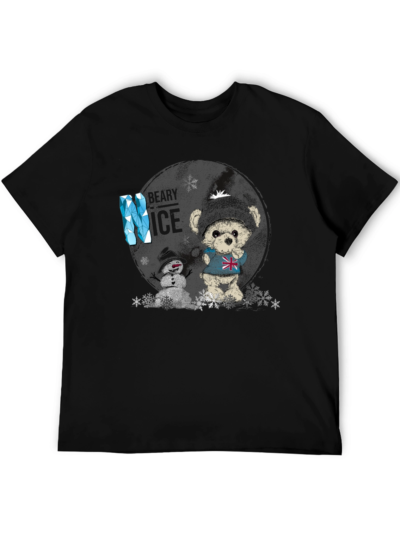 Winter Bear & Snowman Graphic T-Shirt