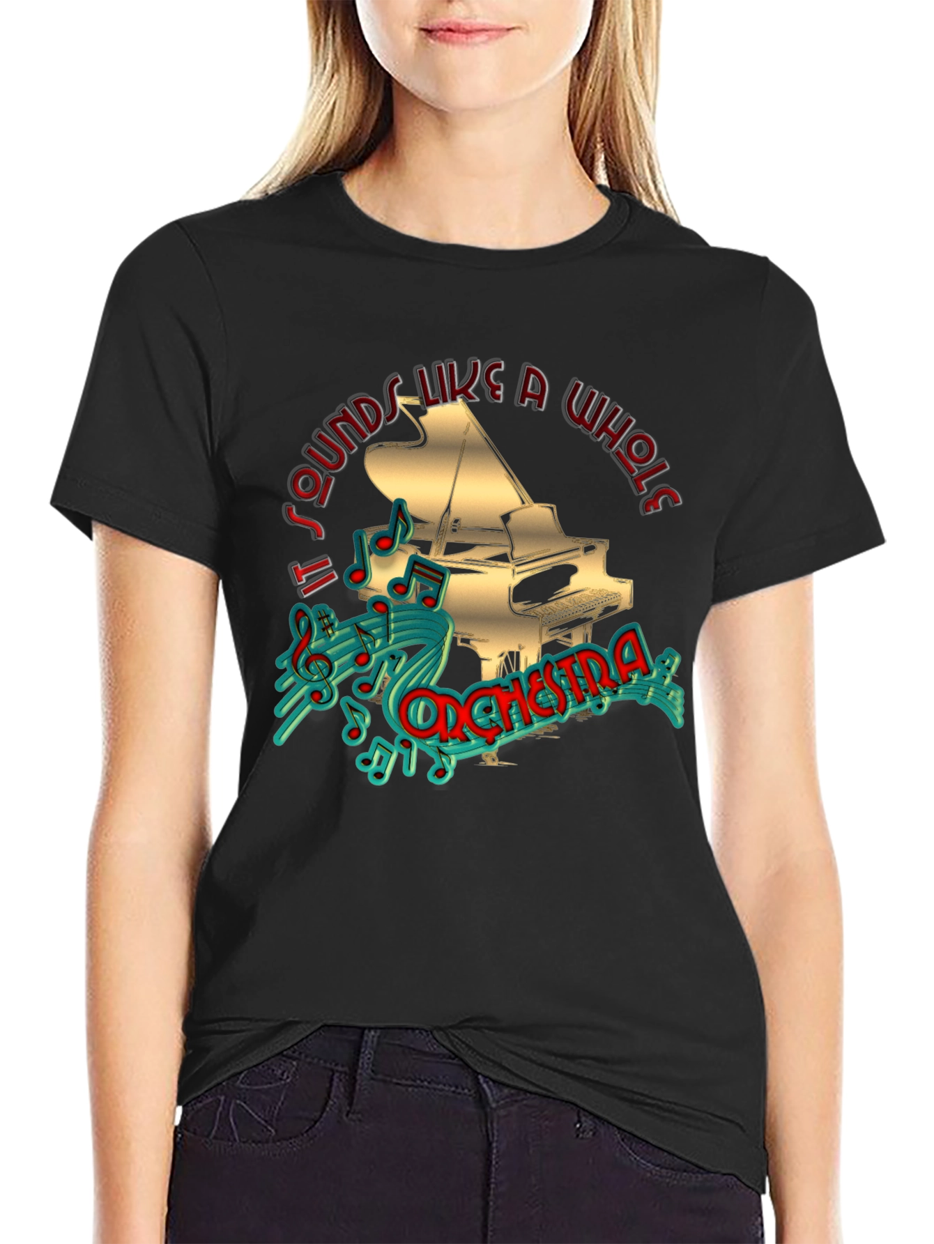 Piano Orchestra Graphic Tee - Musicians Black T-Shirt