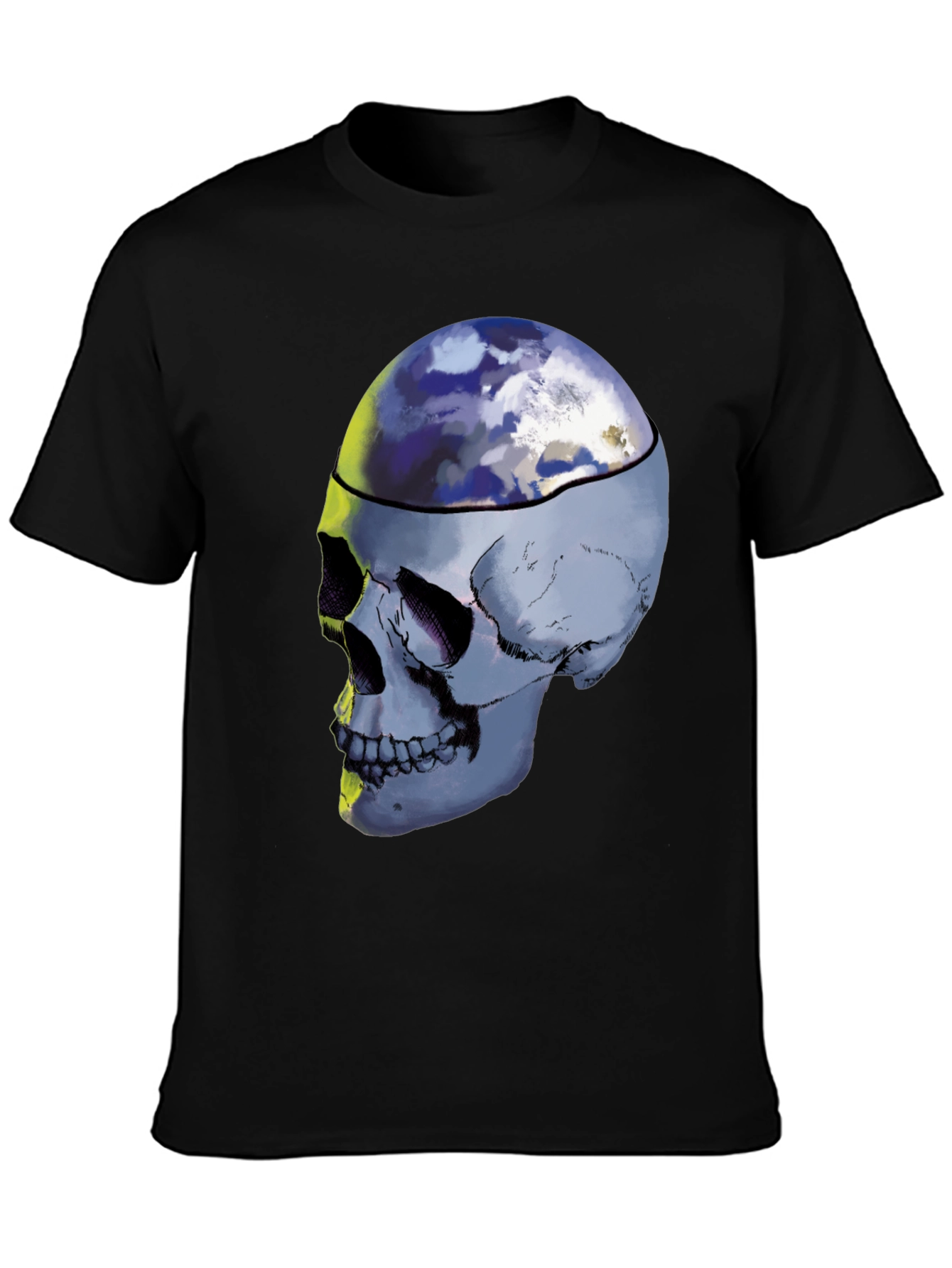 Skull Earth Graphic Tee - Unique Design