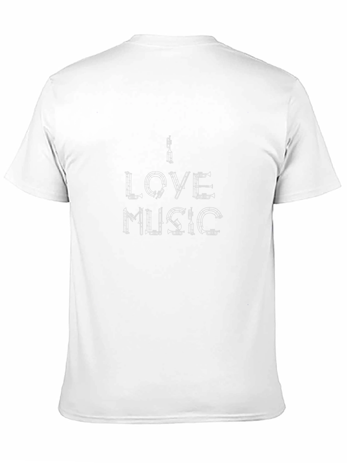 I Love Music Graphic Print Black T-Shirt