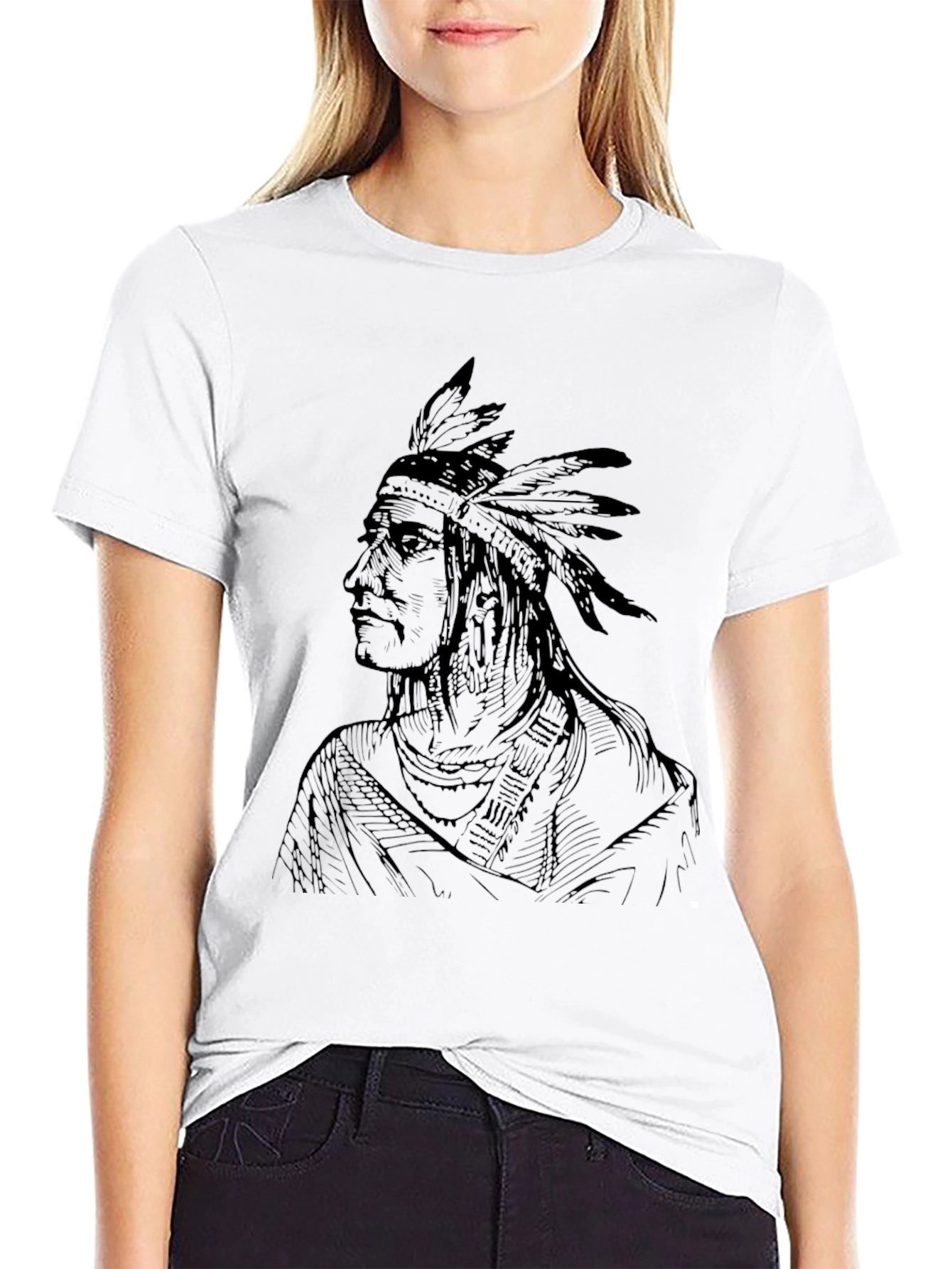 Native American Chief Graphic T-Shirt