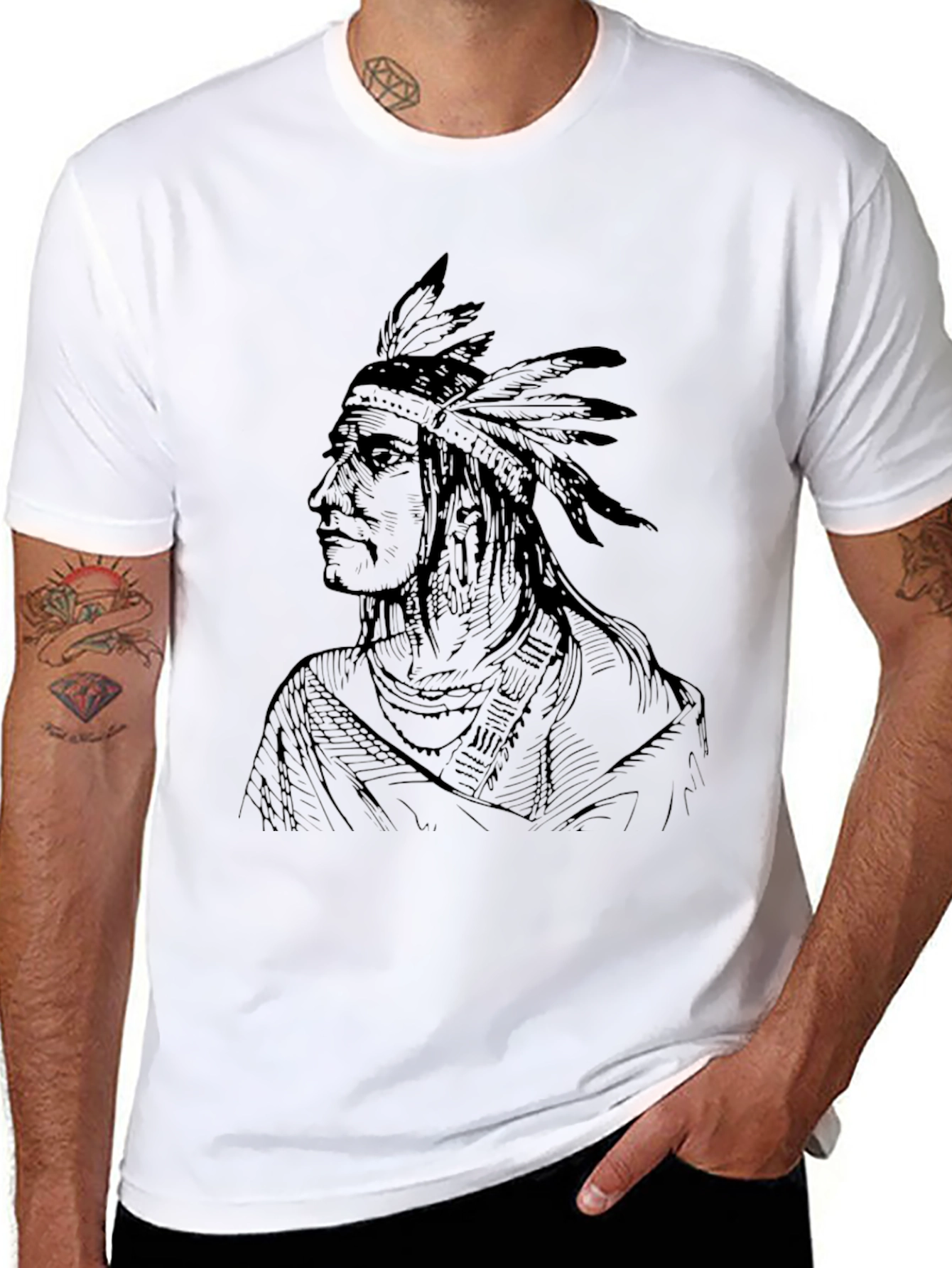 Native American Chief Graphic T-Shirt