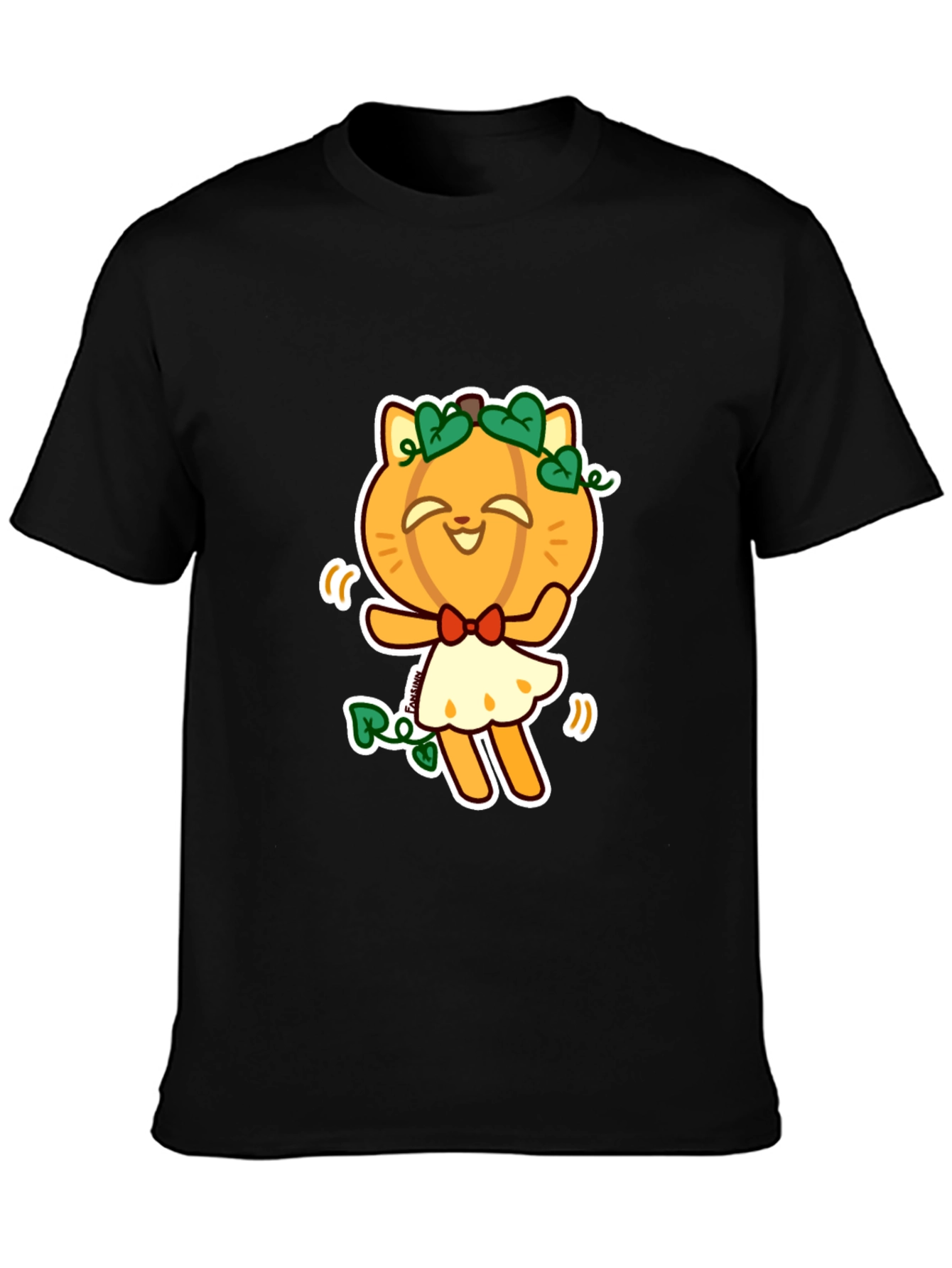Pumpkin Cat Black T-Shirt - Fun Halloween Style