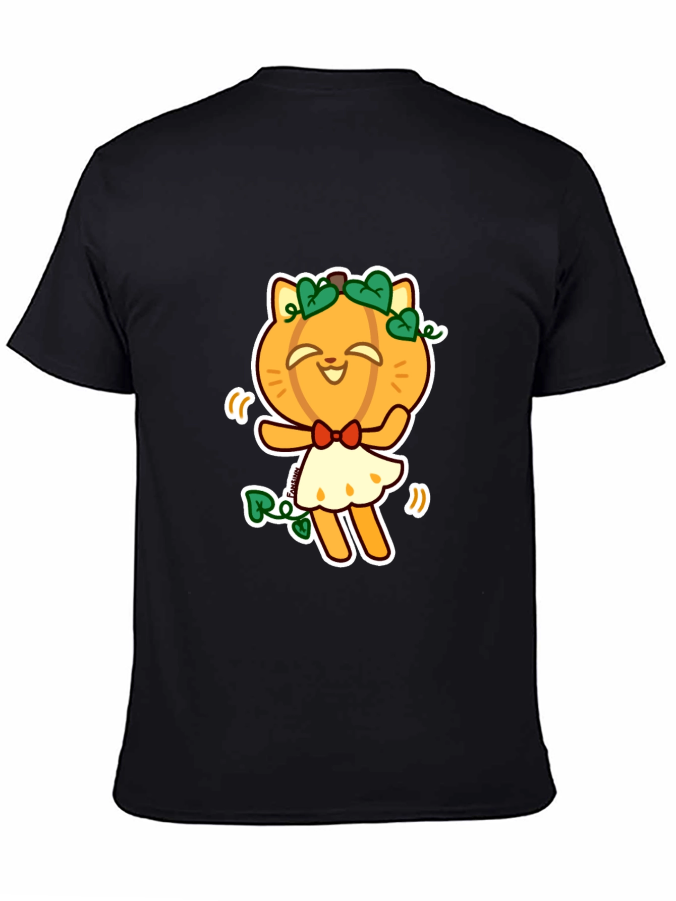 Pumpkin Cat Black T-Shirt - Fun Halloween Style