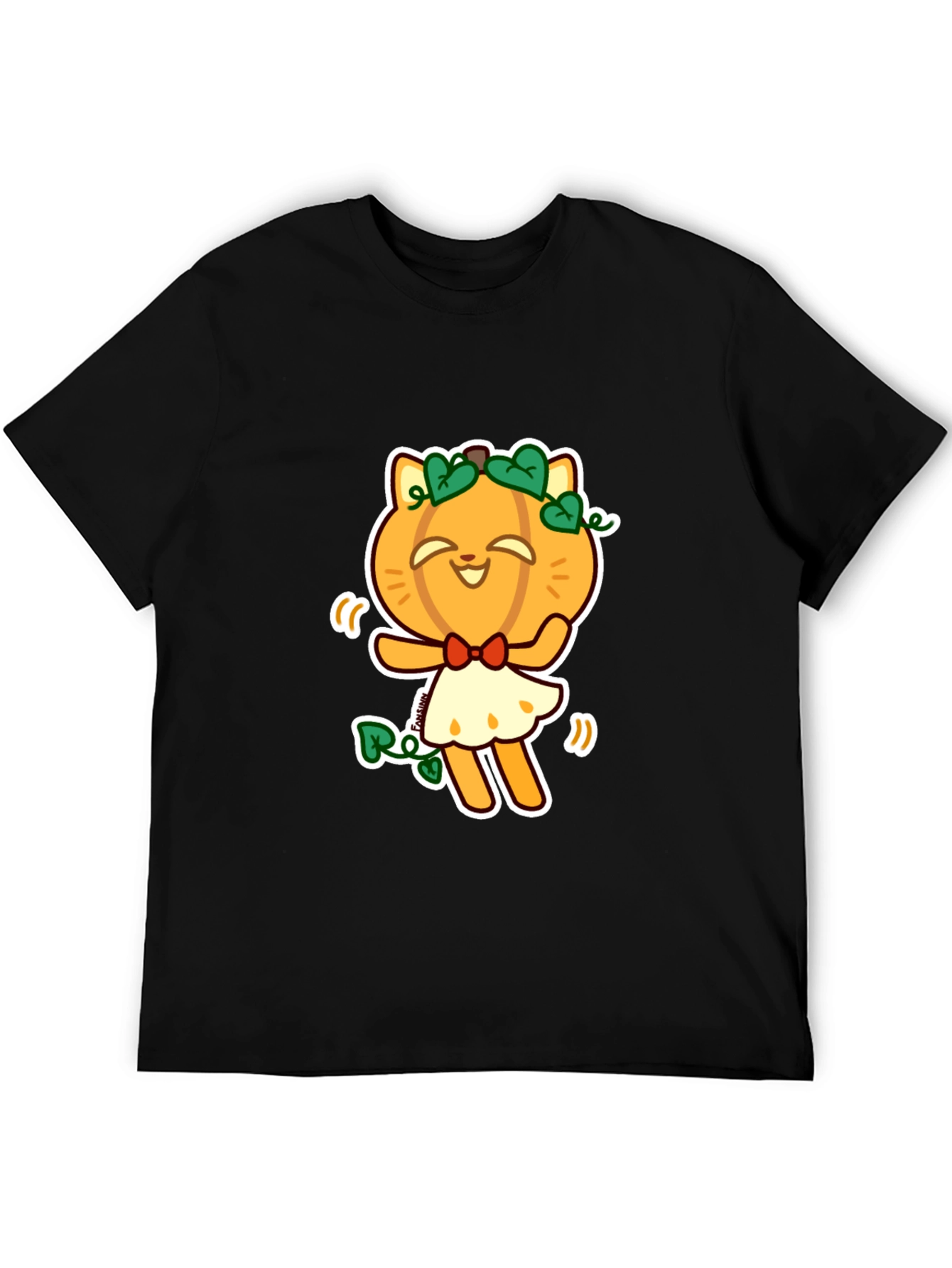 Pumpkin Cat Black T-Shirt - Fun Halloween Style