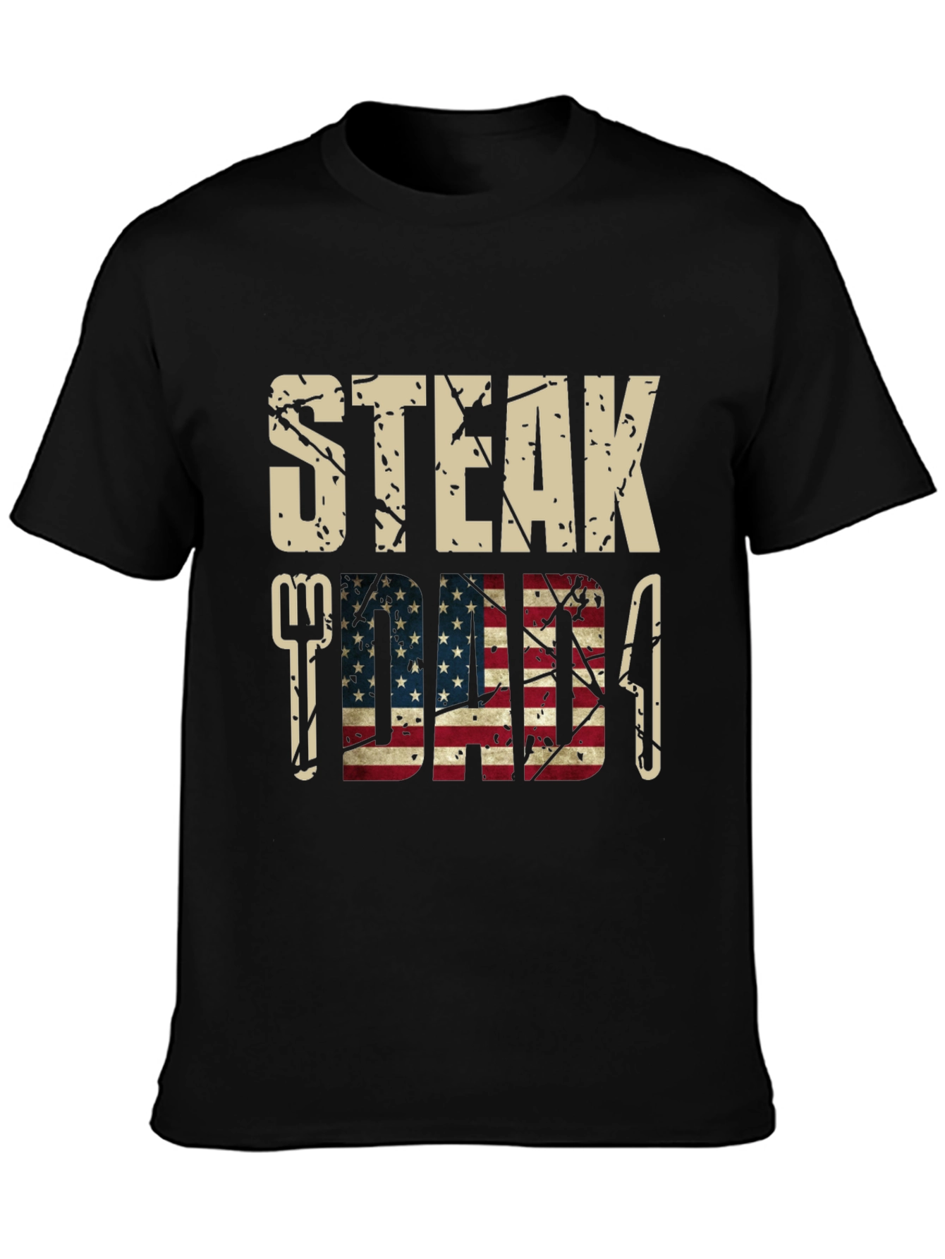 Steak Dad American Flag Graphic T-Shirt