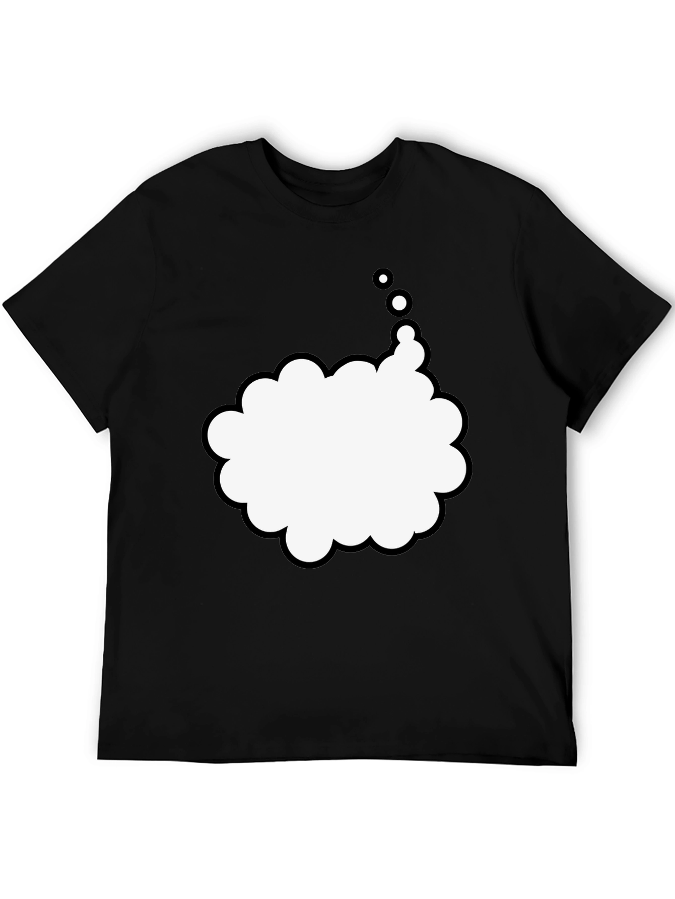 Mens Black T-Shirt with Thought Bubble Design