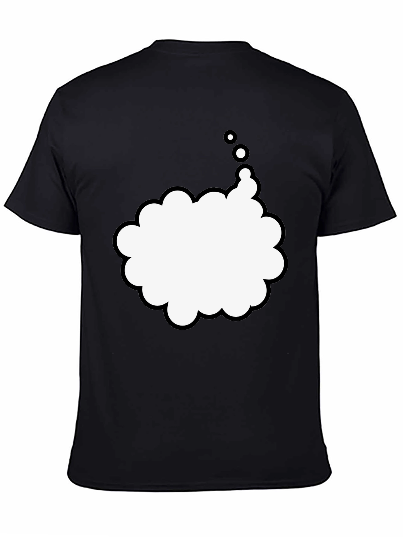 Mens Black T-Shirt with Thought Bubble Design