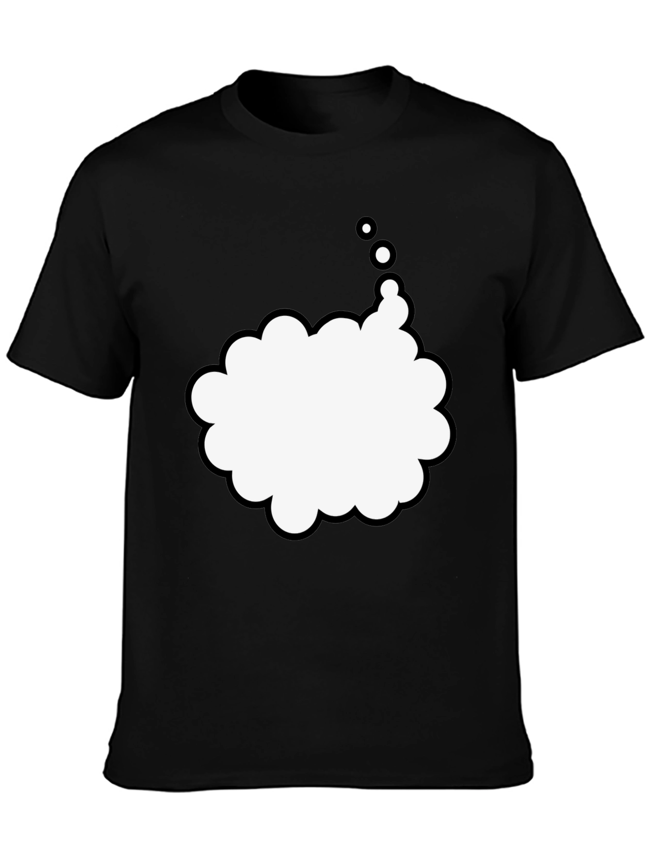 Mens Black T-Shirt with Thought Bubble Design