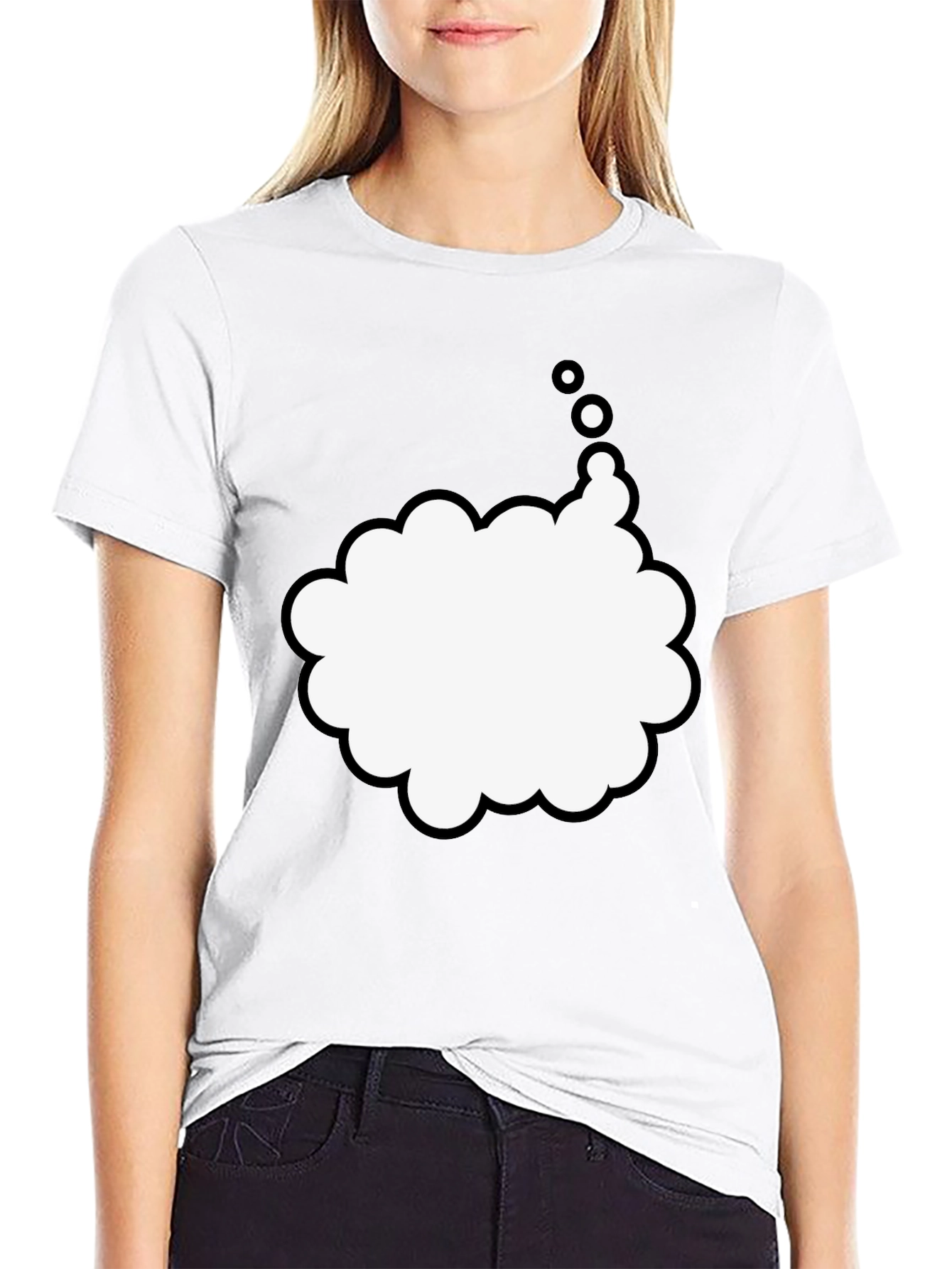 Mens Black T-Shirt with Thought Bubble Design