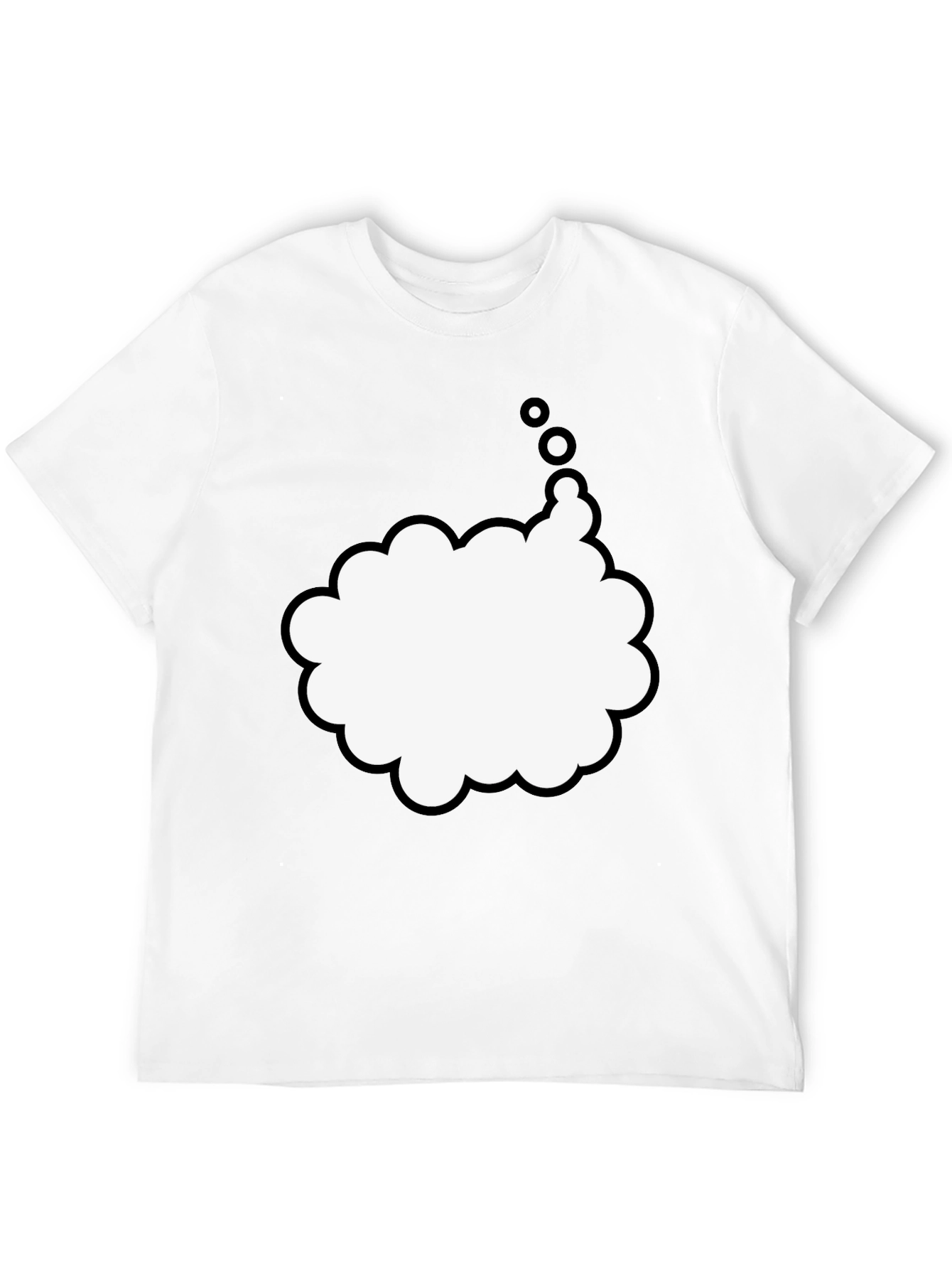 Mens Black T-Shirt with Thought Bubble Design