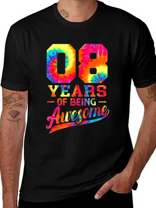 08 Years of Being Awesome Tie Dye T-Shirt