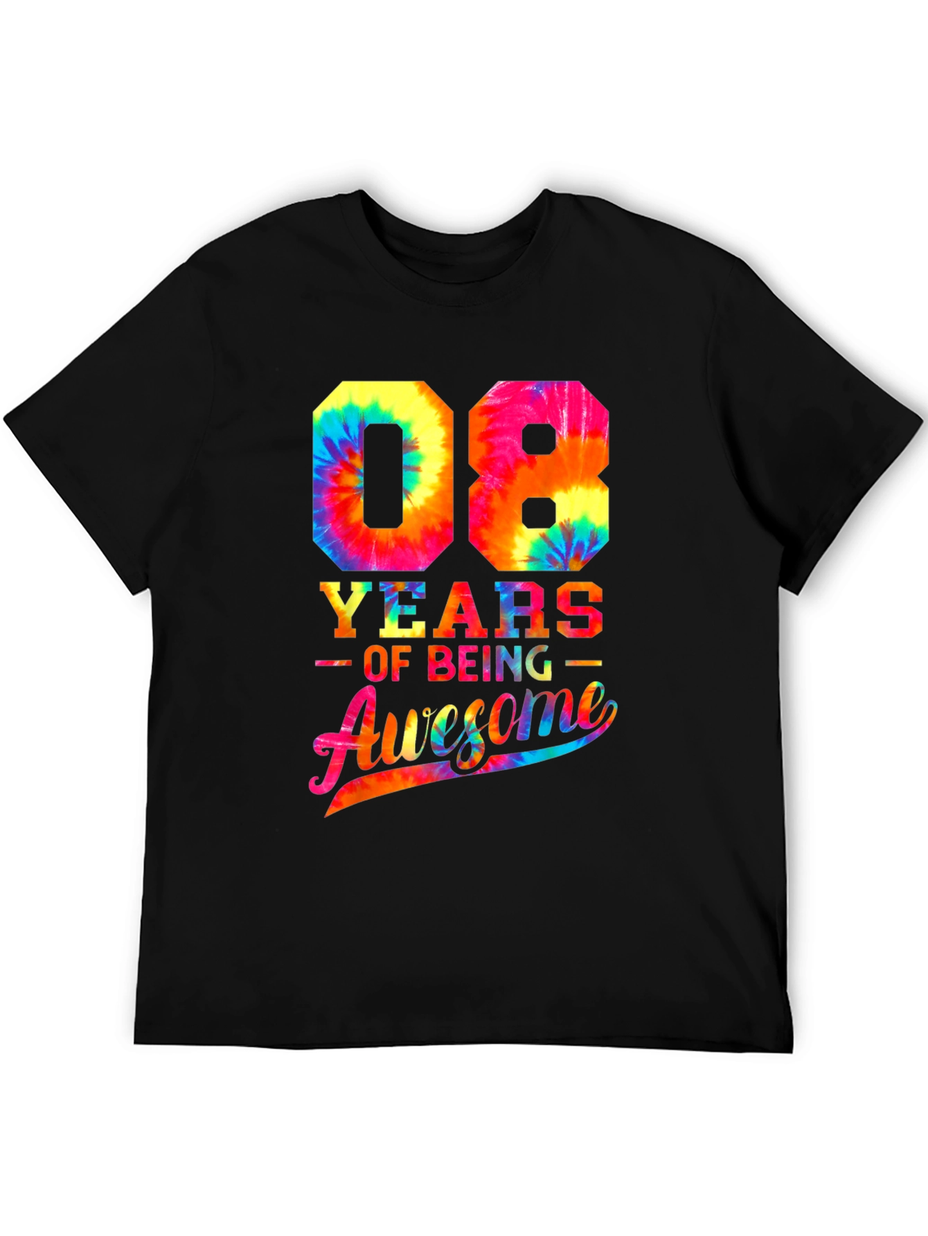 08 Years of Being Awesome Tie Dye T-Shirt