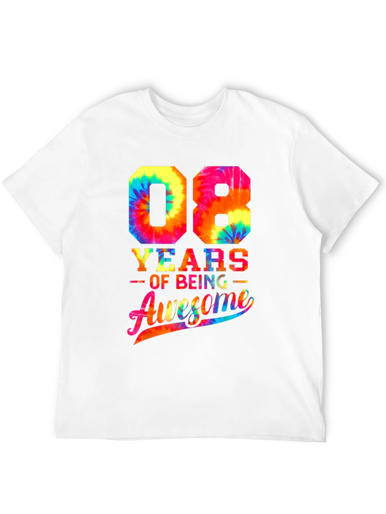 08 Years of Being Awesome Tie Dye T-Shirt