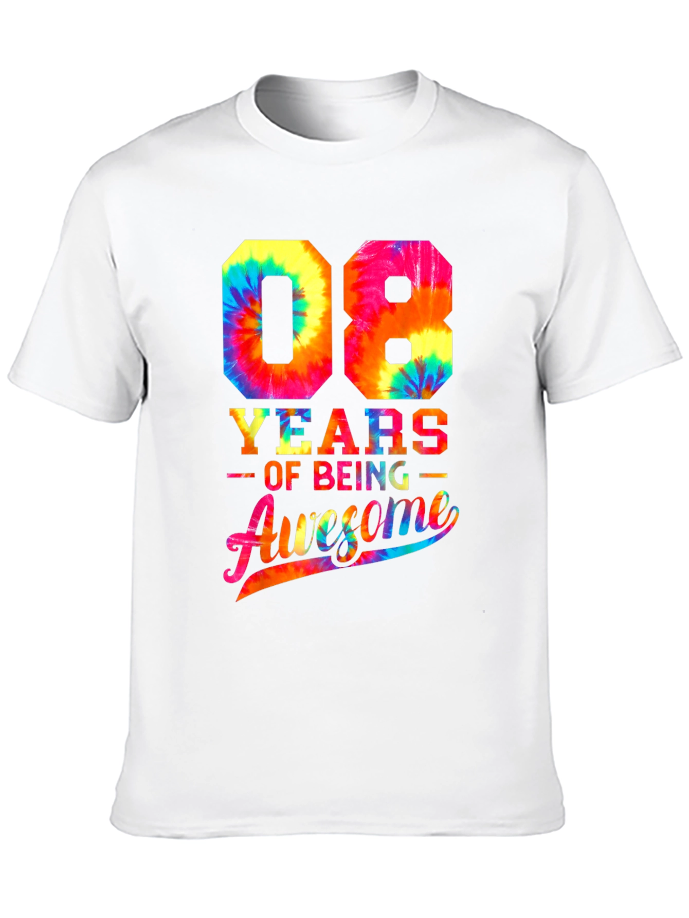 08 Years of Being Awesome Tie Dye T-Shirt
