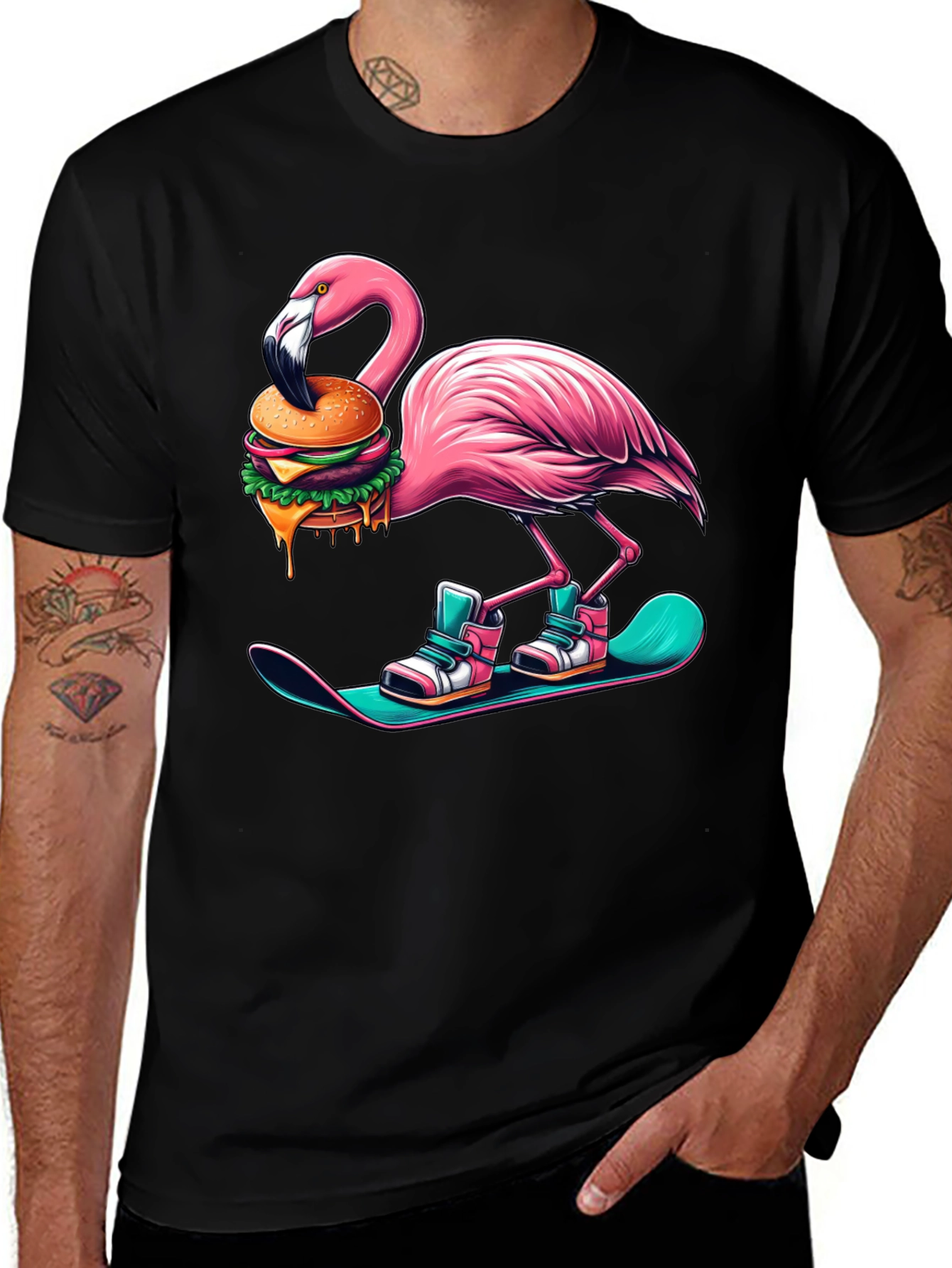 Flamingo Burger Snowboard T-Shirt