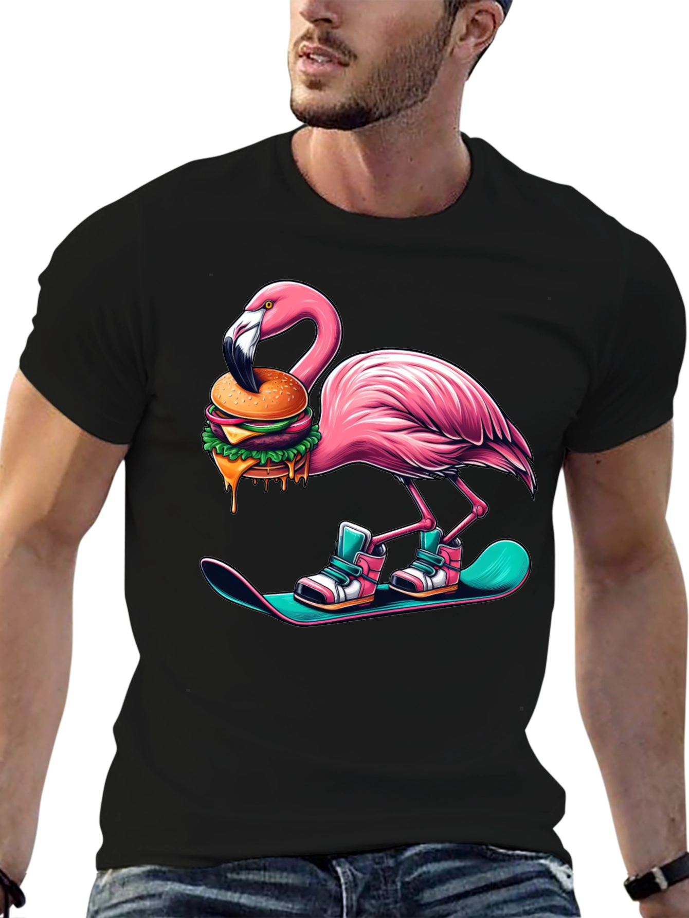 Flamingo Burger Snowboard T-Shirt