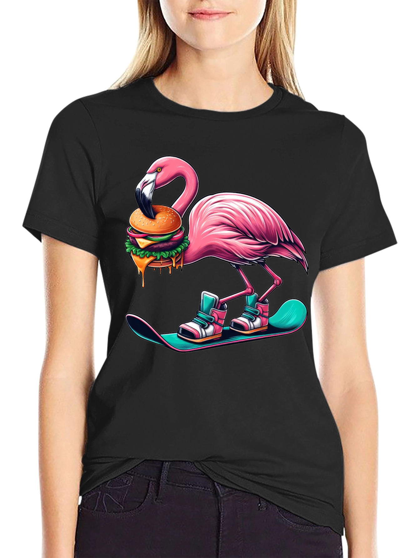 Flamingo Burger Snowboard T-Shirt