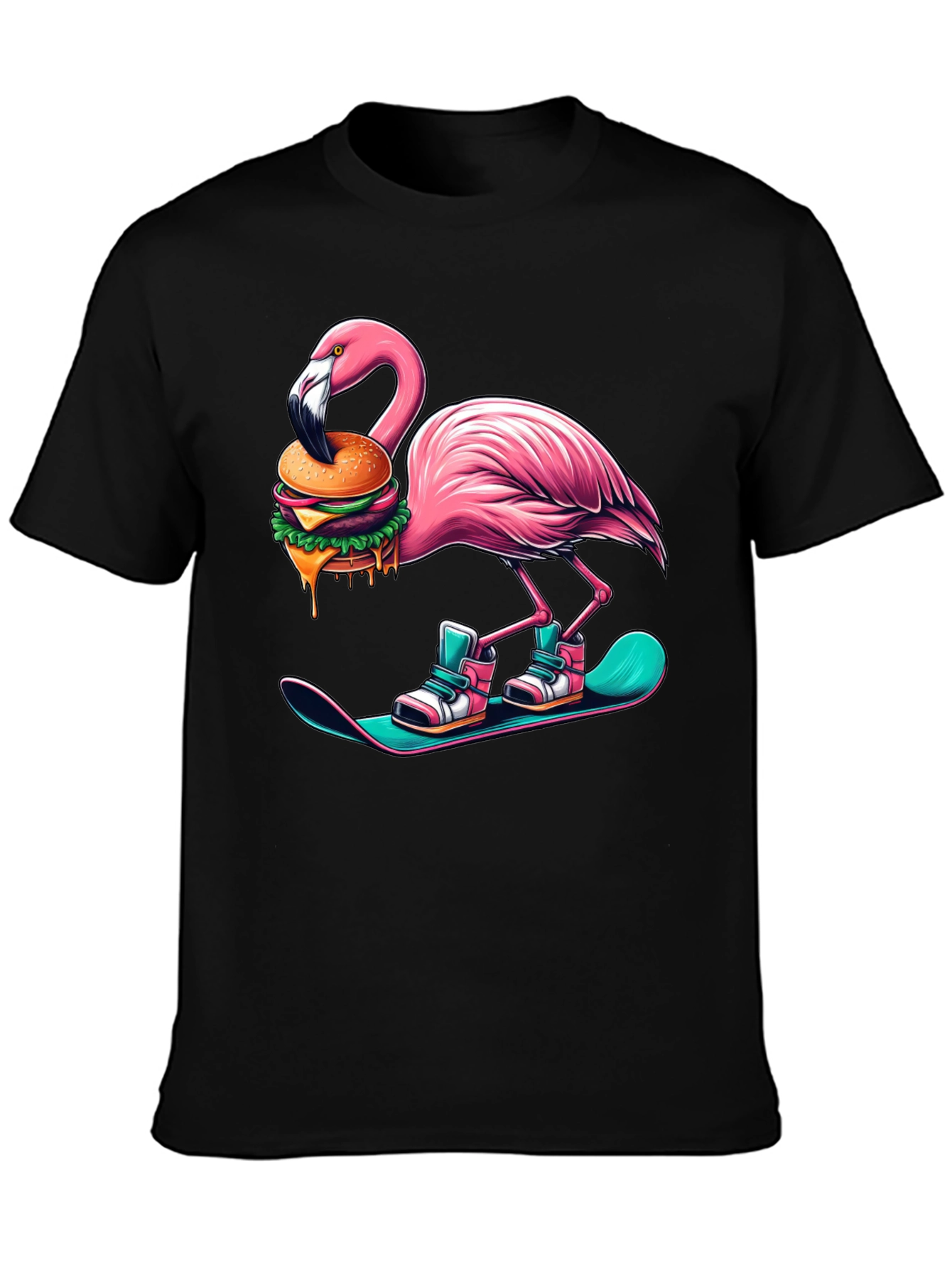 Flamingo Burger Snowboard T-Shirt