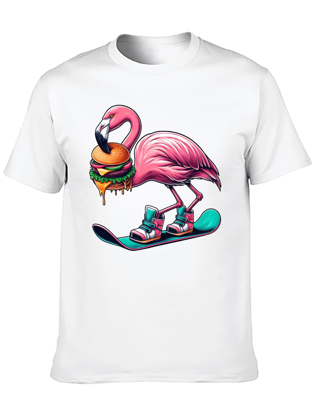 Flamingo Burger Snowboard T-Shirt